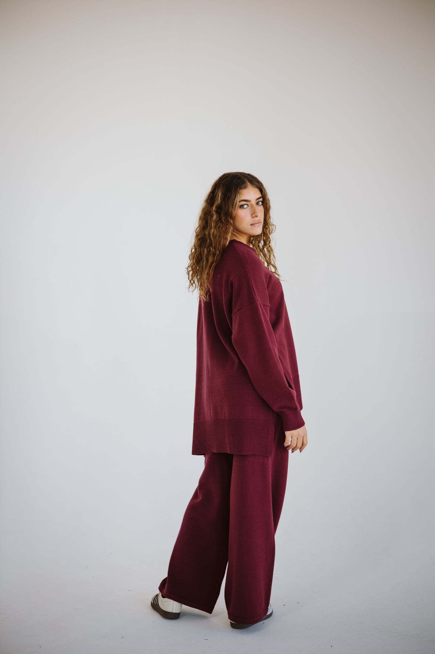 The Knit Set in Burgundy