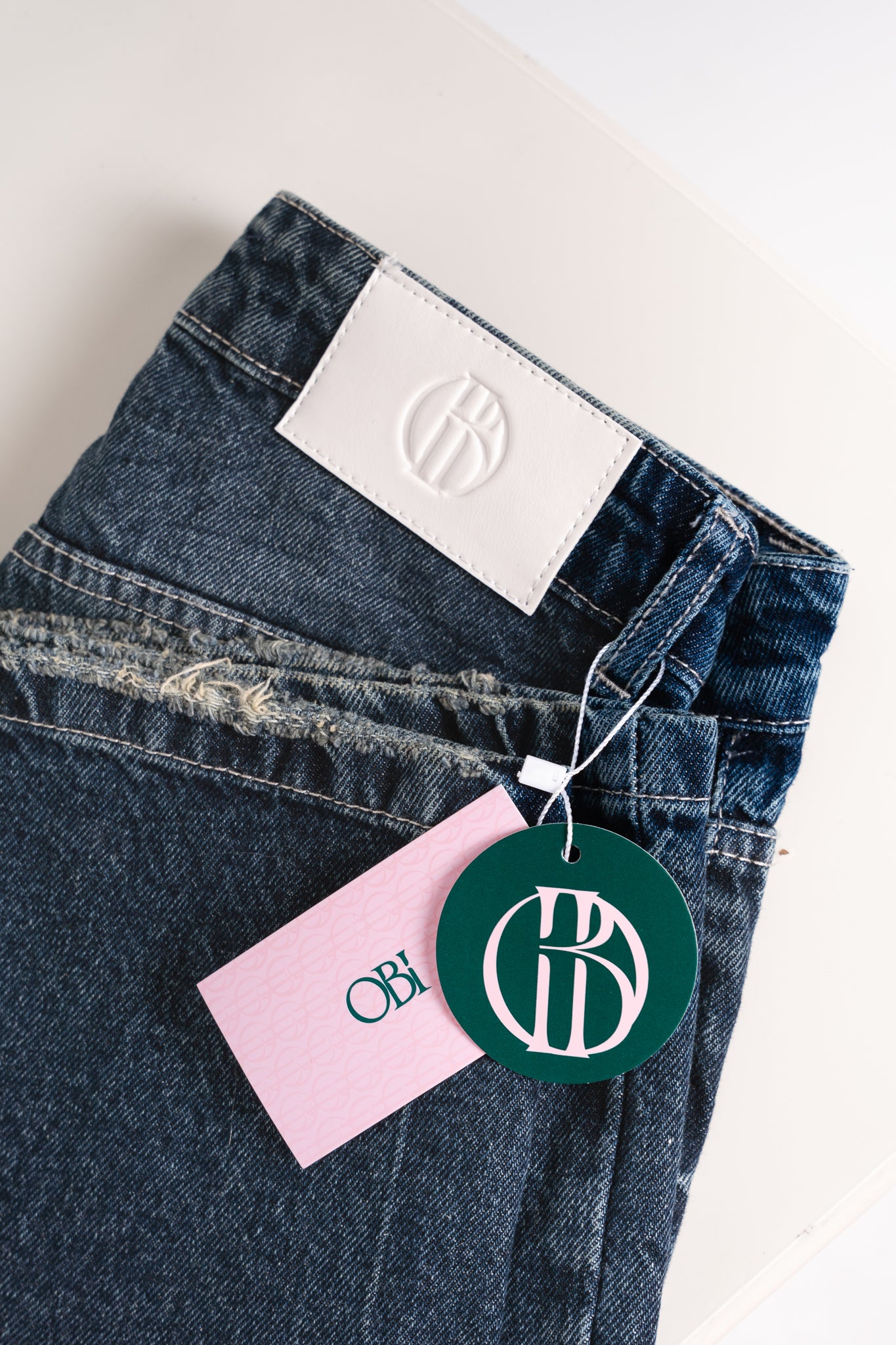 Mid-Rise straight leg denim pants