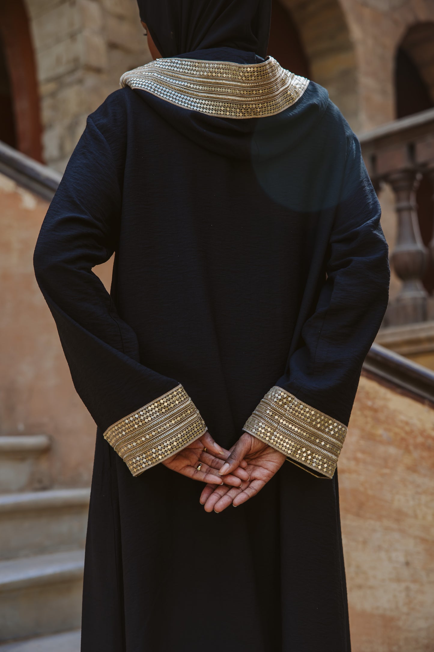 Moroccan kaftan in black