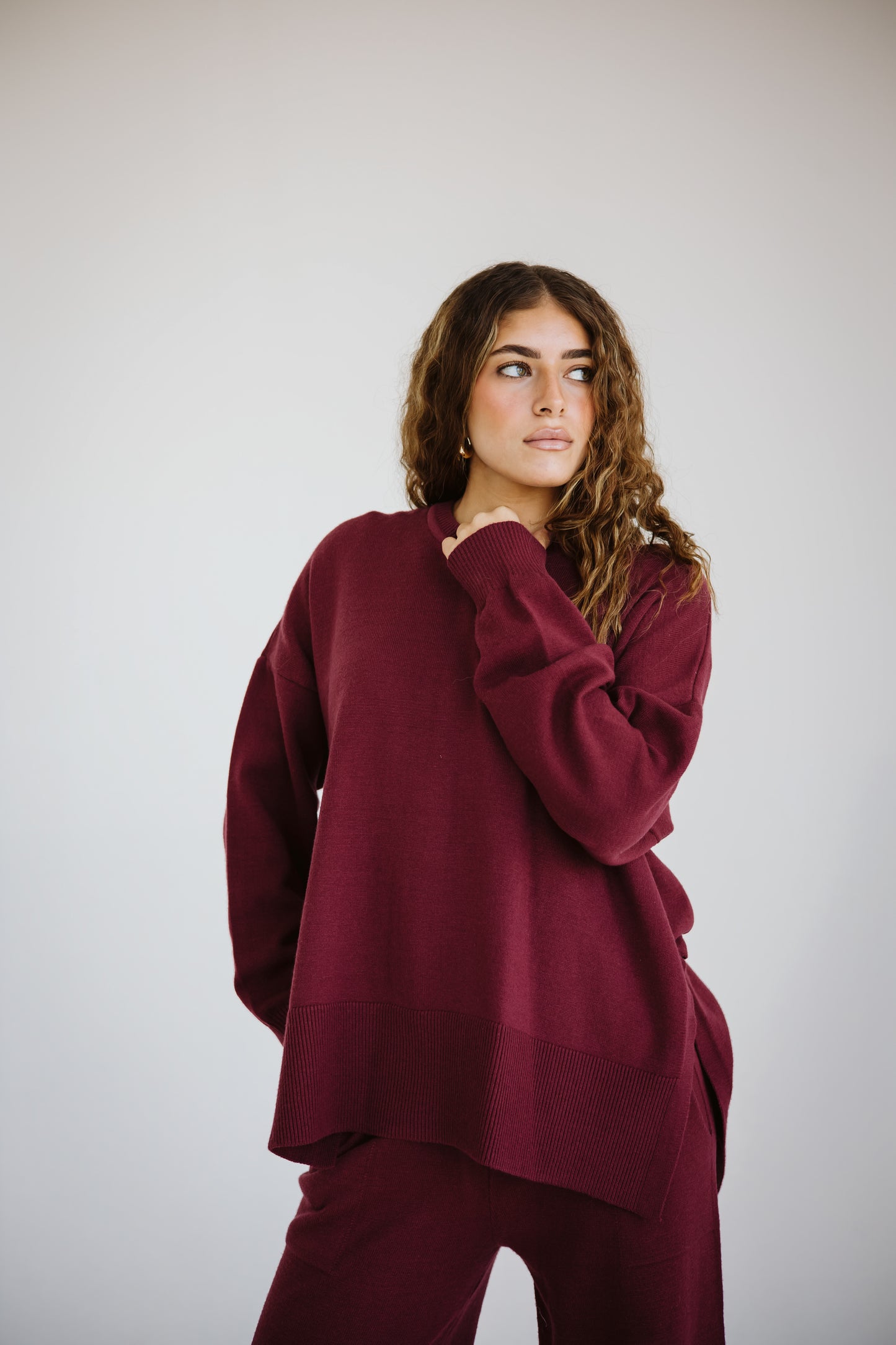 The Knit Set in Burgundy