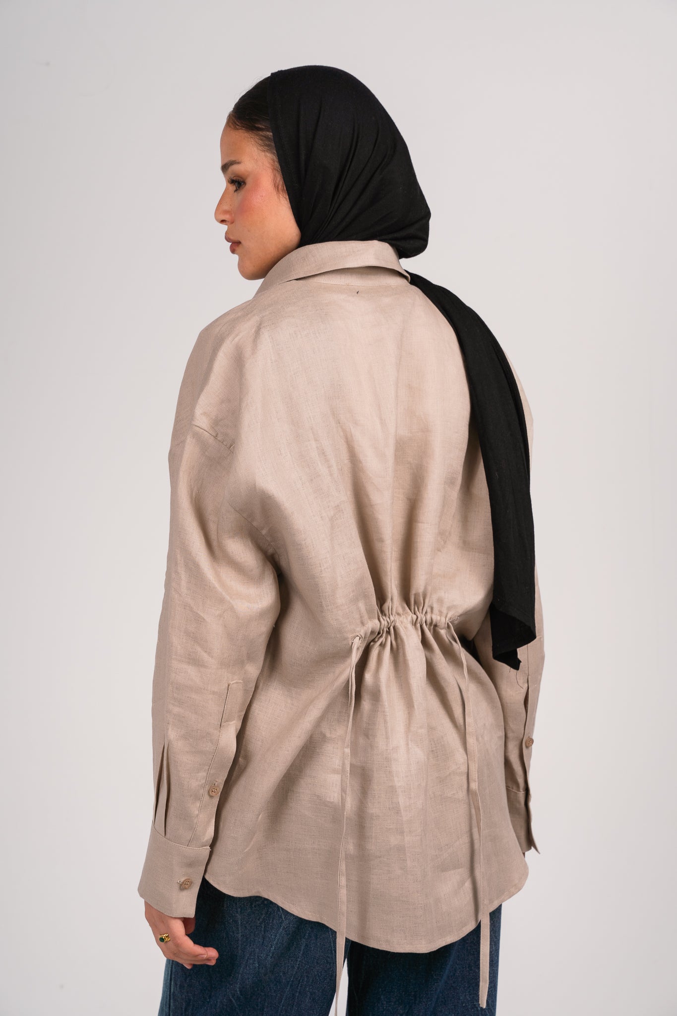 Wrap it shirt in Taupe