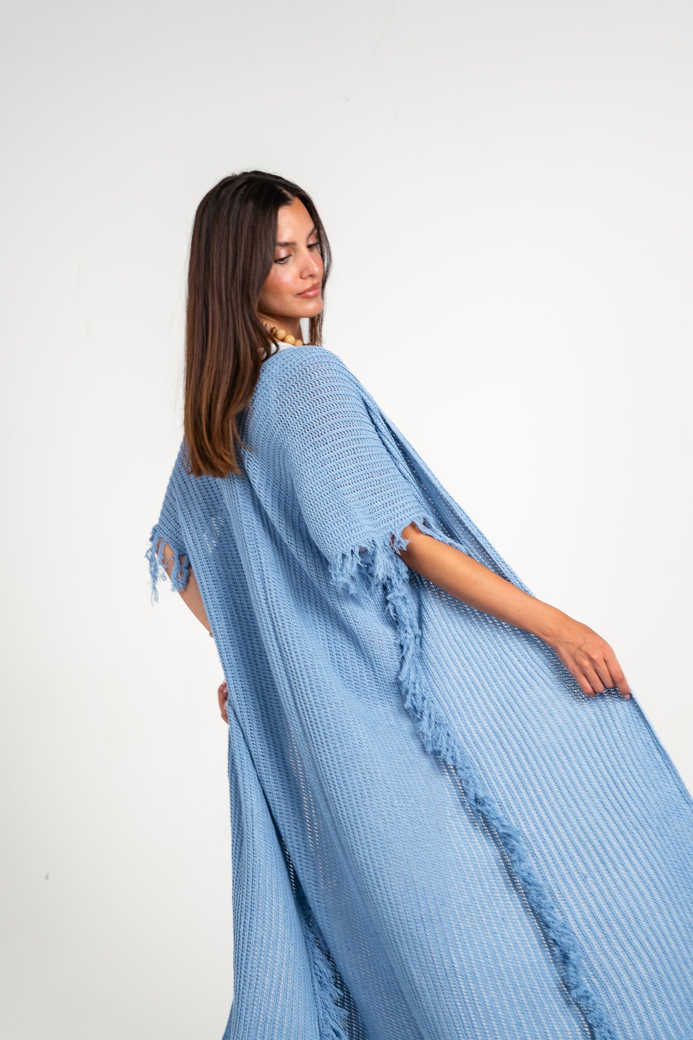 Clear skies crochet cover-up in Blue