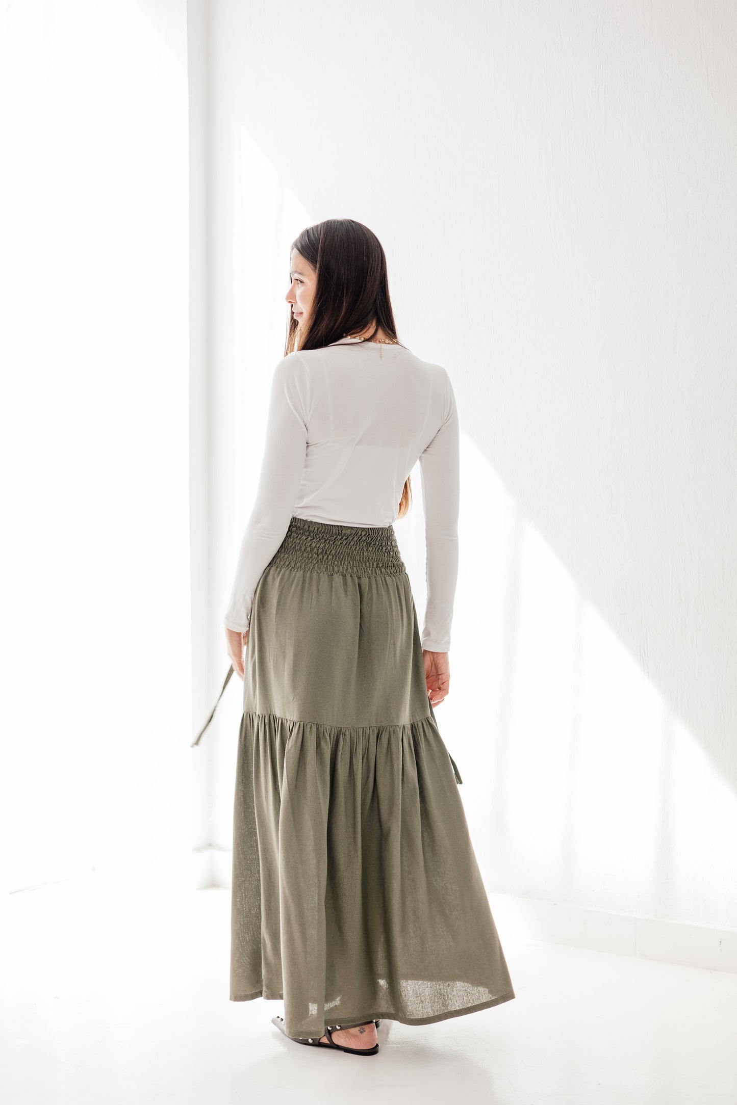 Out and about skirt in Olive