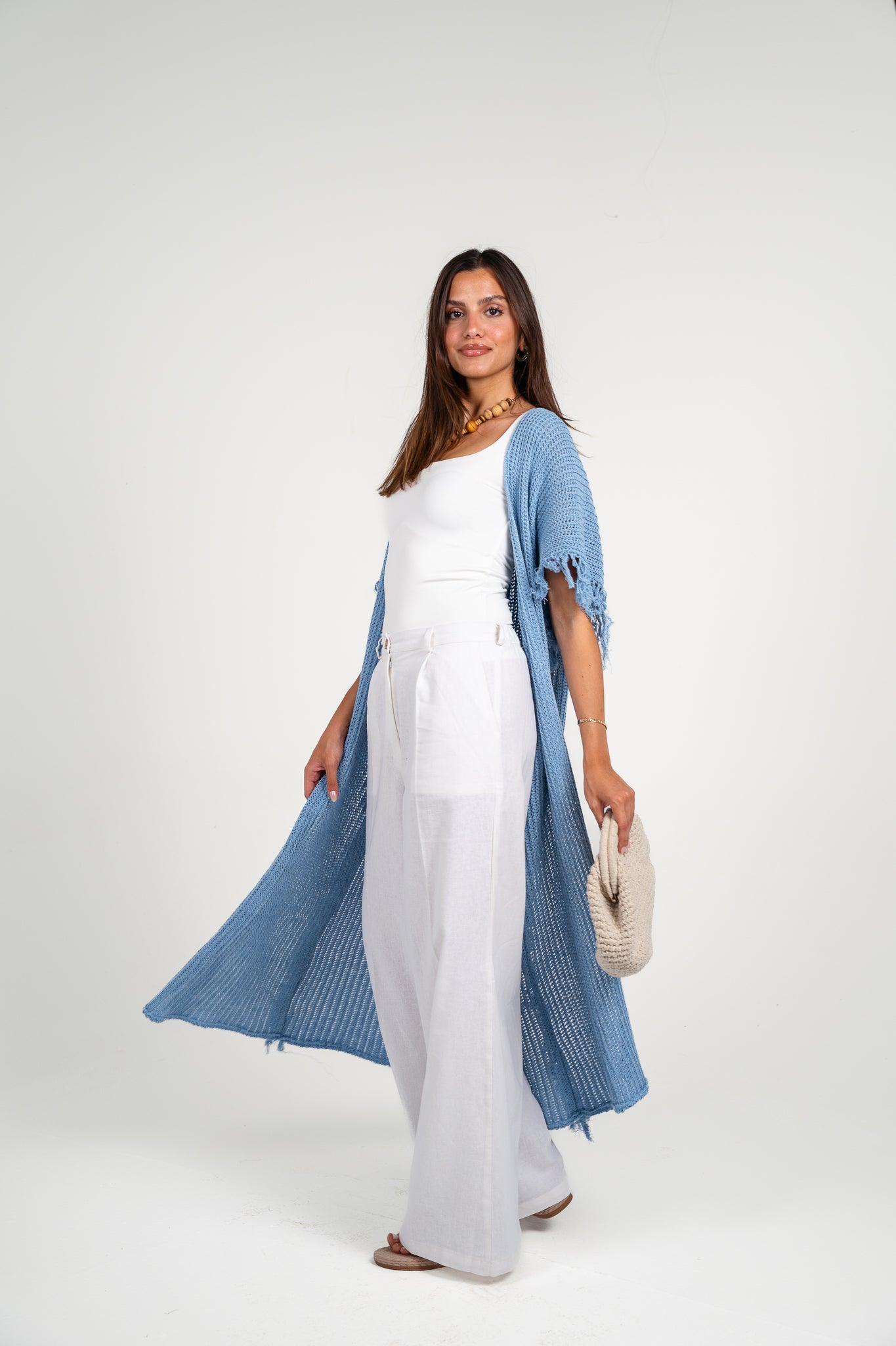 Clear skies crochet cover-up in Blue
