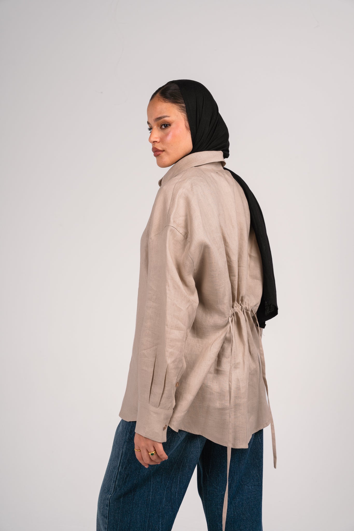 Wrap it shirt in Taupe