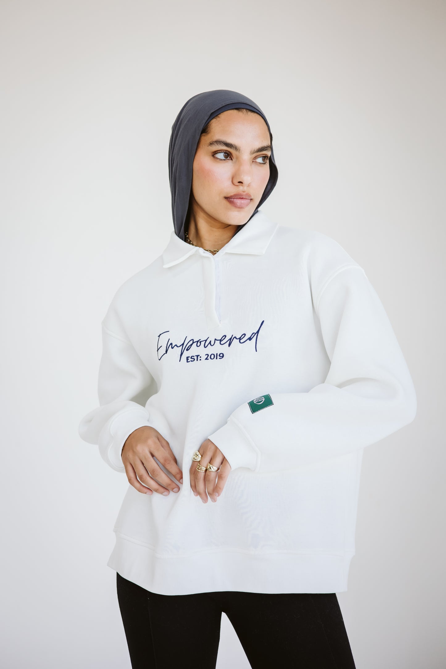Empowered sweater in off-white