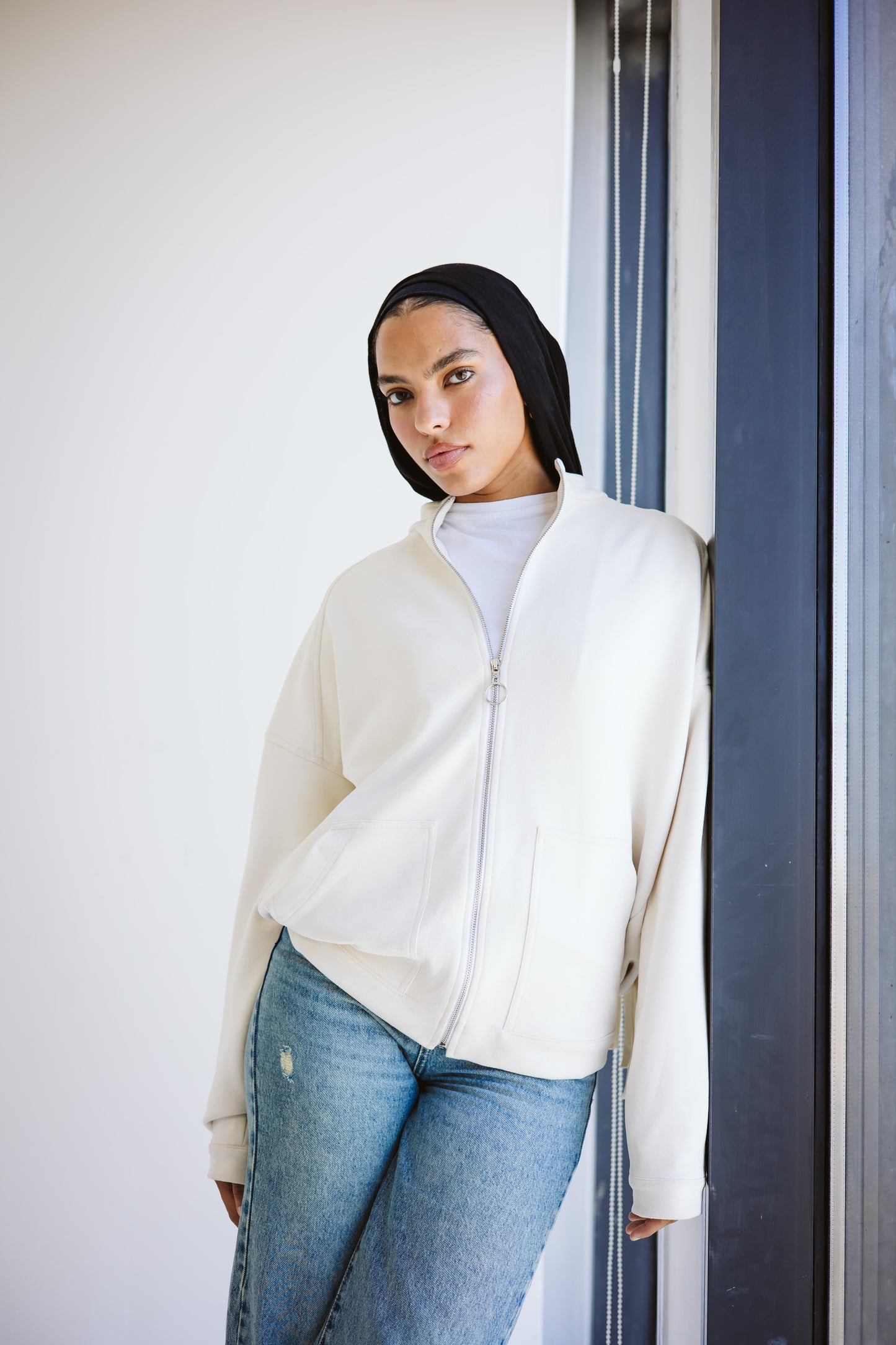 Suede fringes jacket in off-white