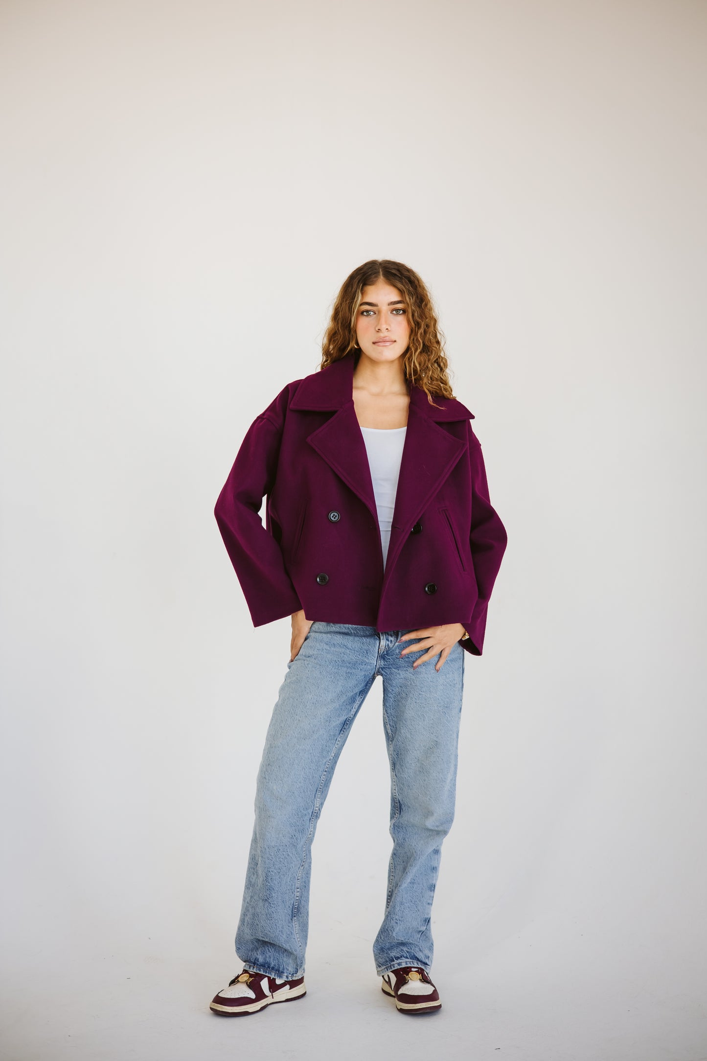 Snug jacket in burgundy