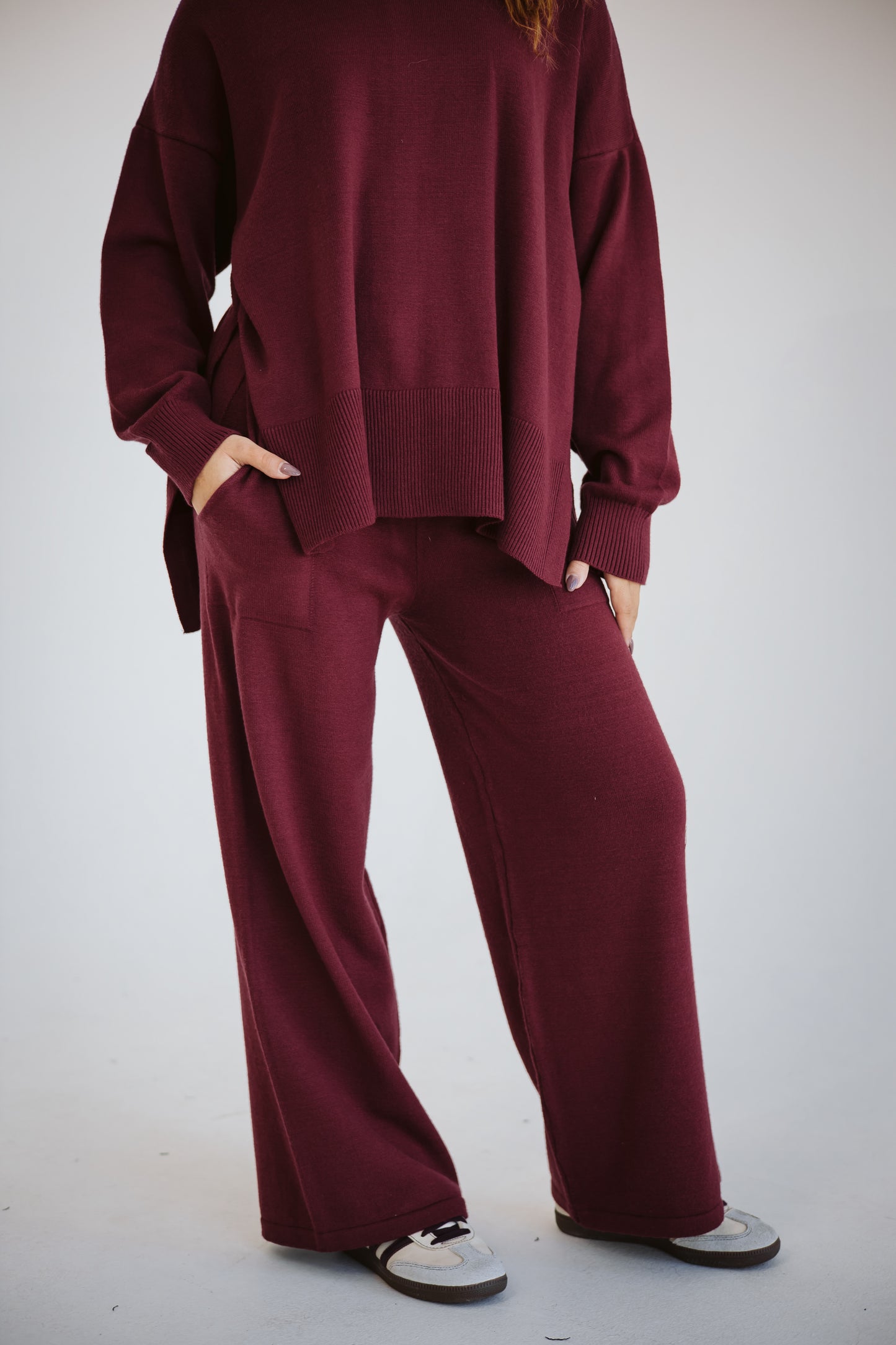 The Knit Set in Burgundy