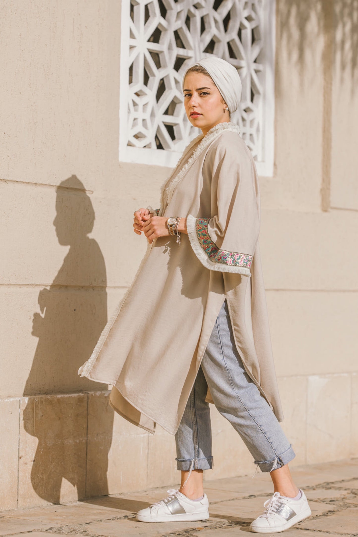 Mid Length Beige Kimono