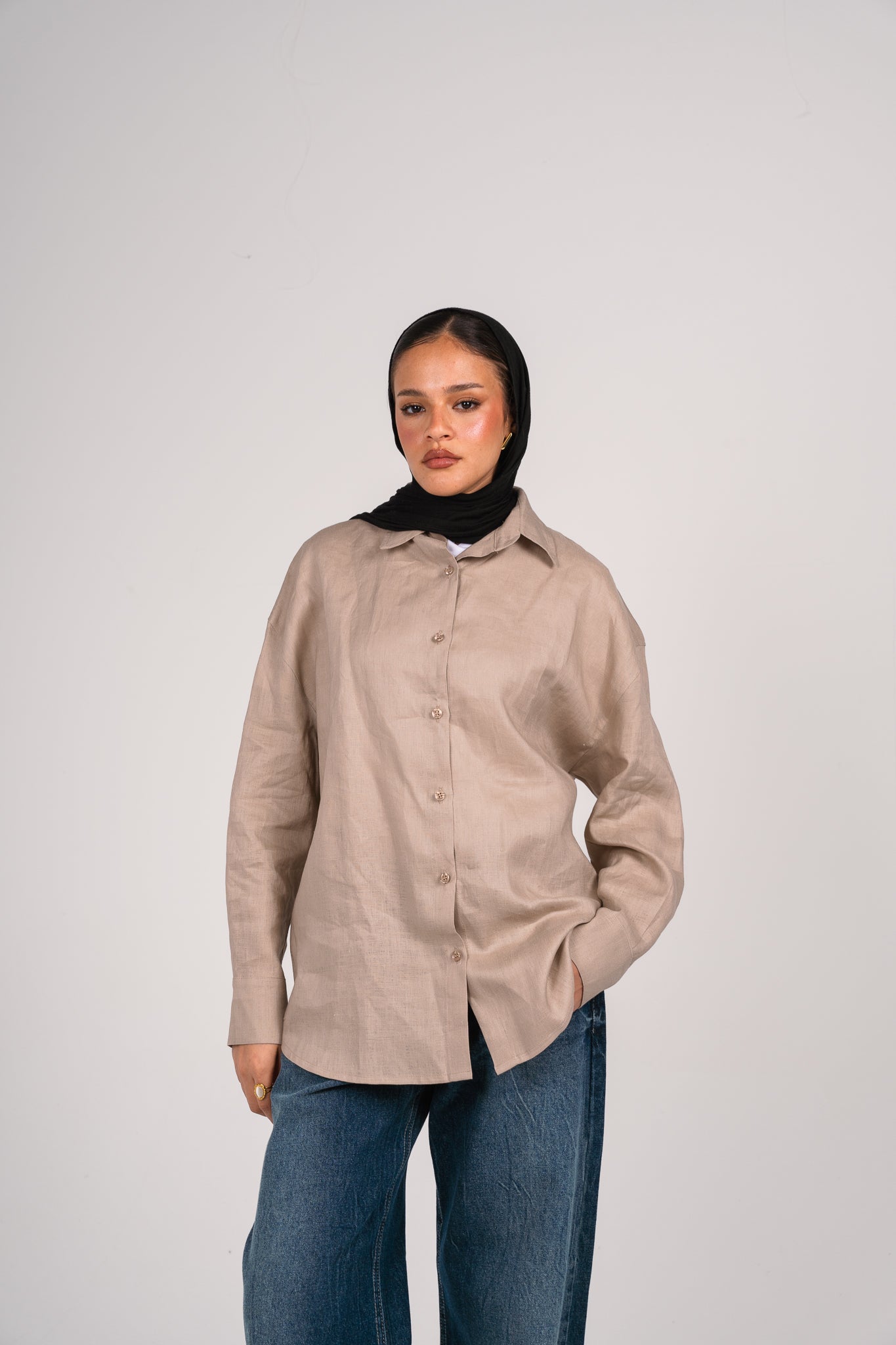 Wrap it shirt in Taupe