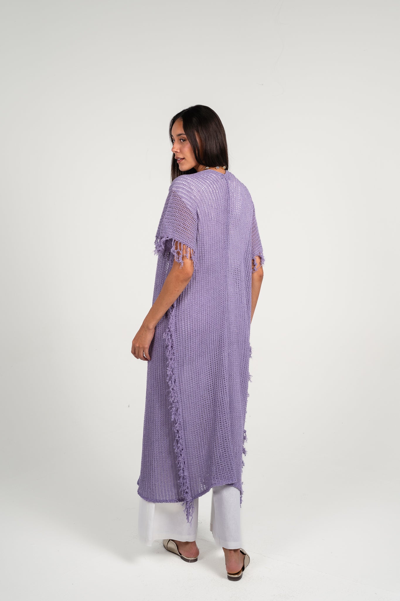 Clear skies crochet cover-up in Lilac