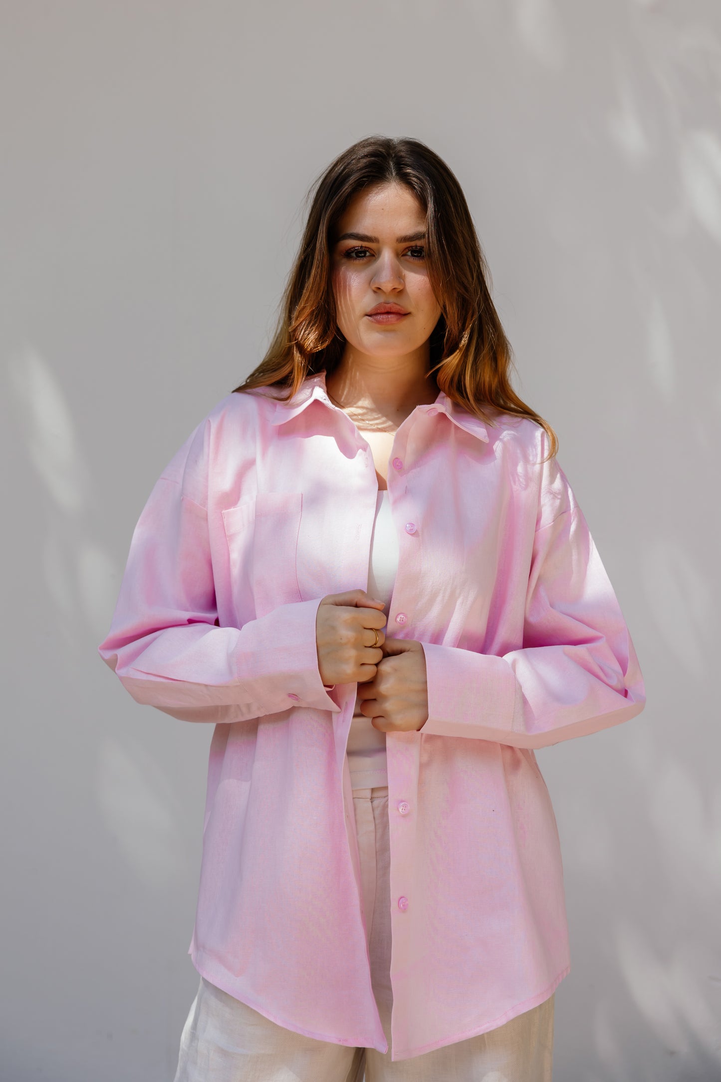 Linen shirt in Pink