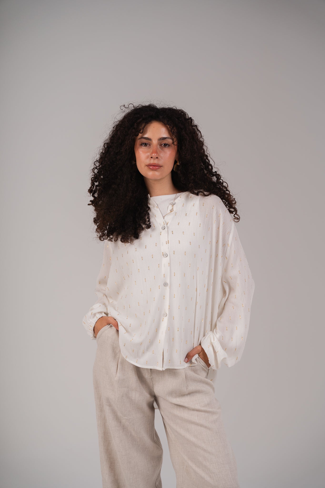 The Glimmer Blouse in Off-White