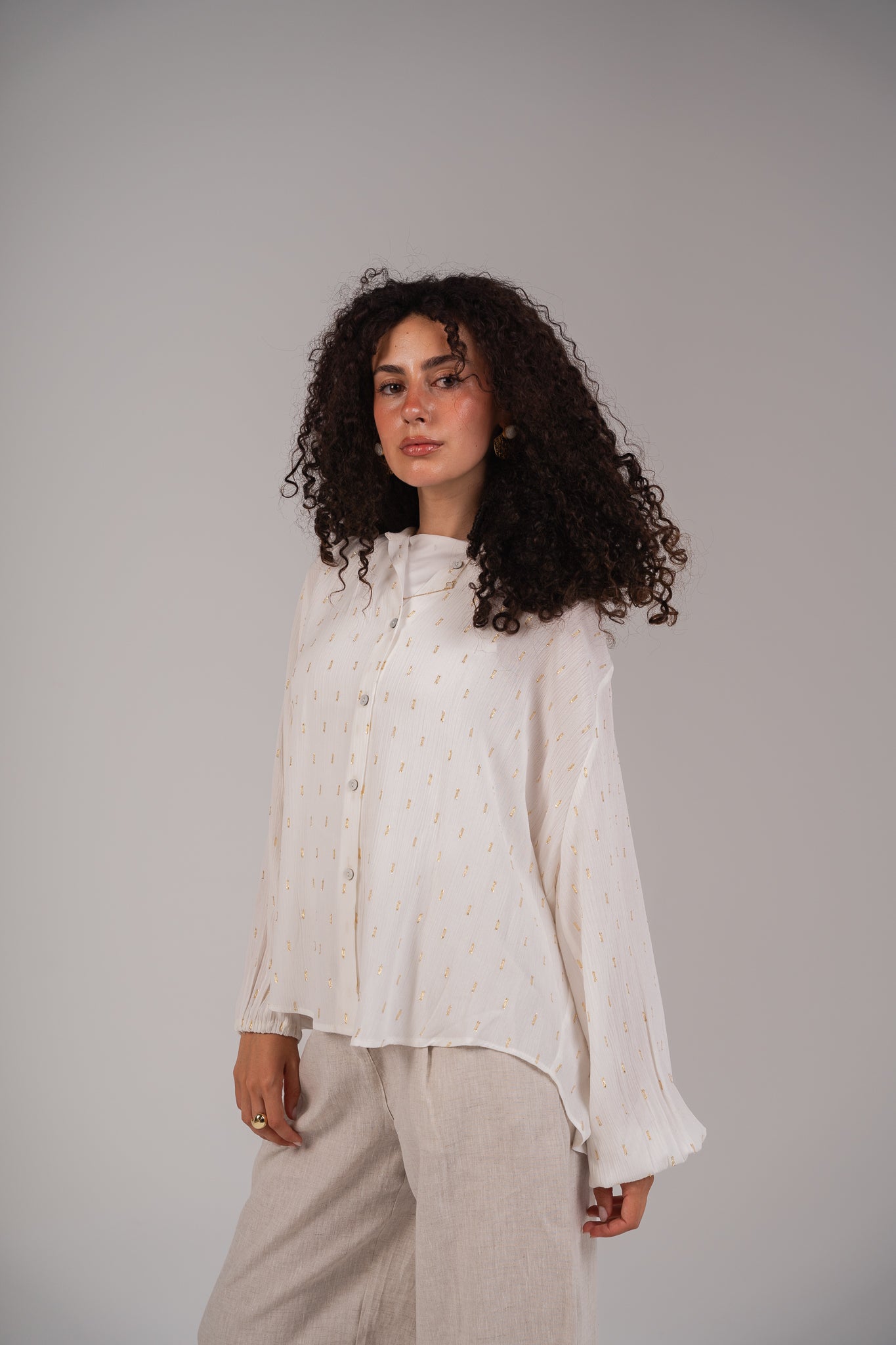 The Glimmer Blouse in Off-White