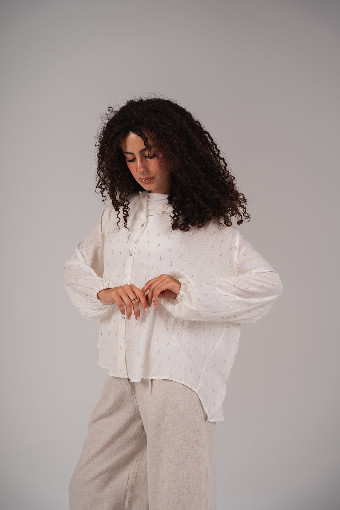 The Glimmer Blouse in Off-White