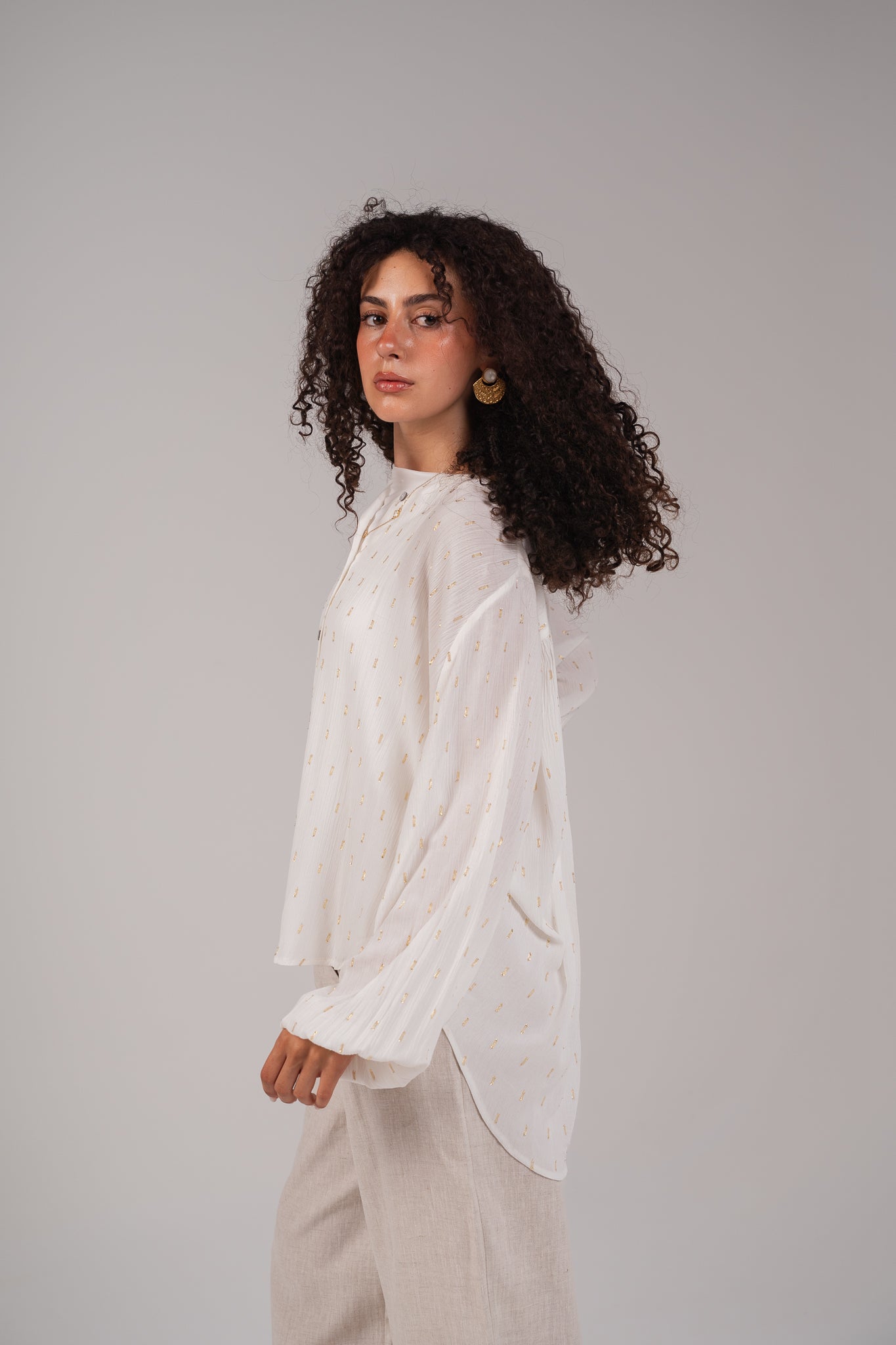 The Glimmer Blouse in Off-White