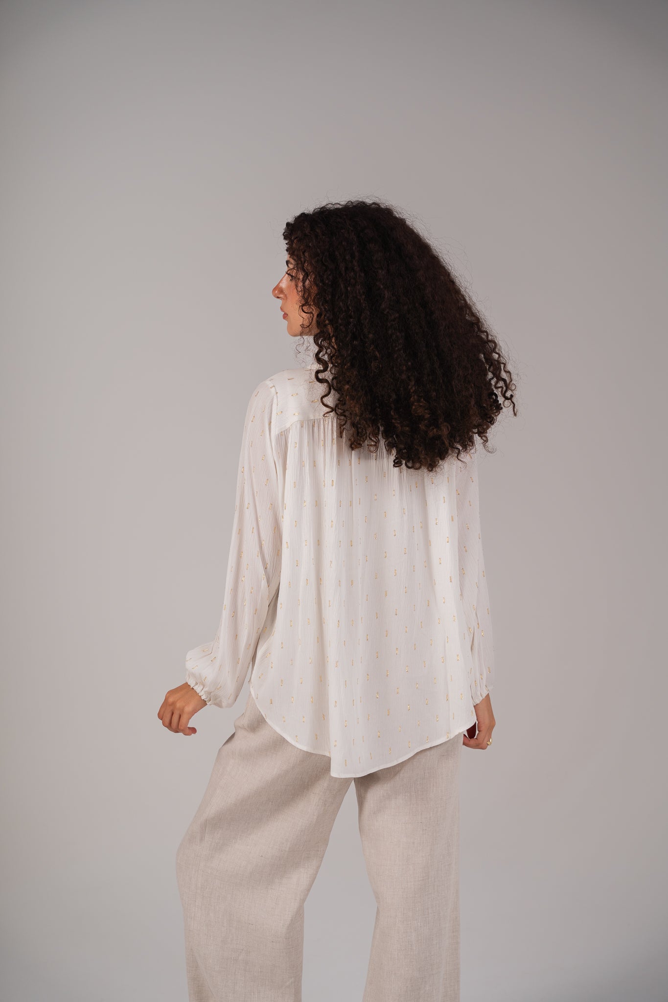The Glimmer Blouse in Off-White