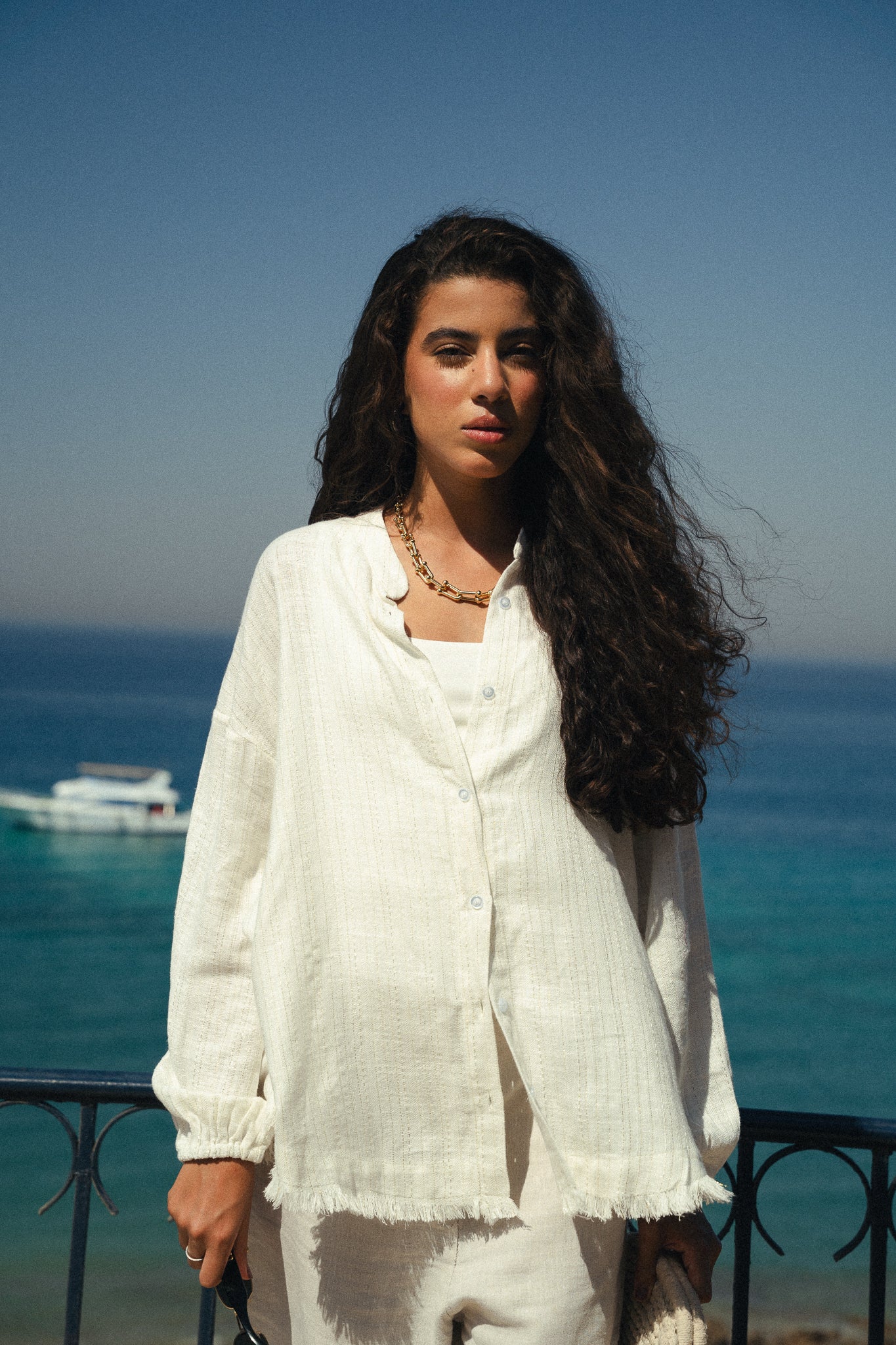 The Sparkly Fringes shirt in Off-White