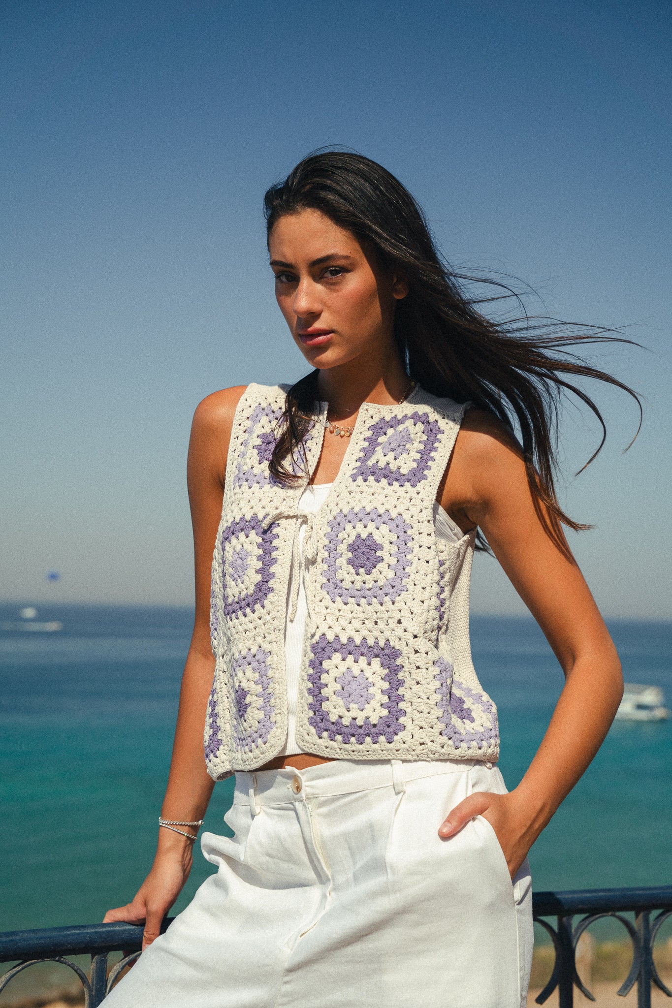 The Granny edit vest in Lilac