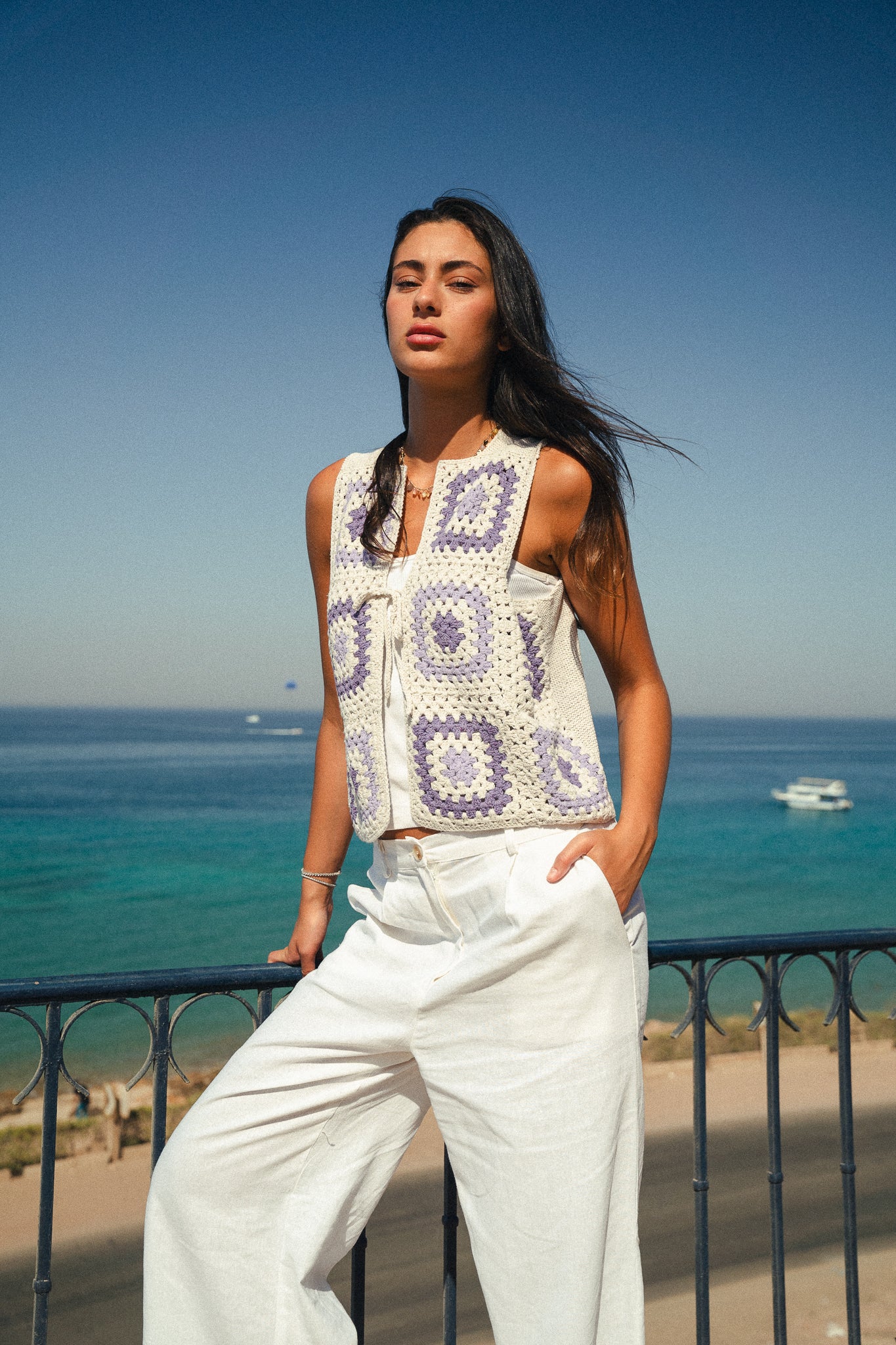 The Granny edit vest in Lilac