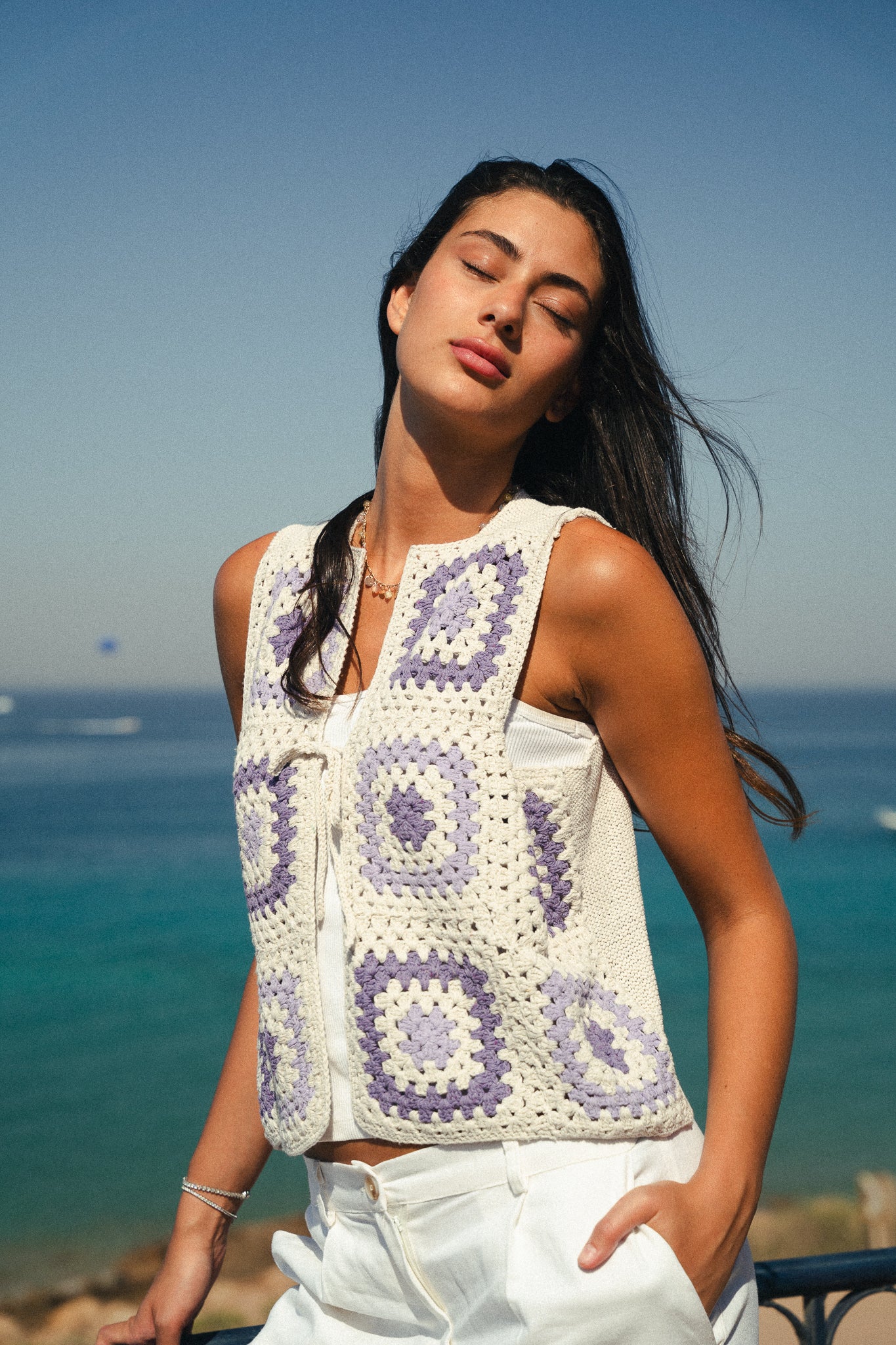 The Granny edit vest in Lilac