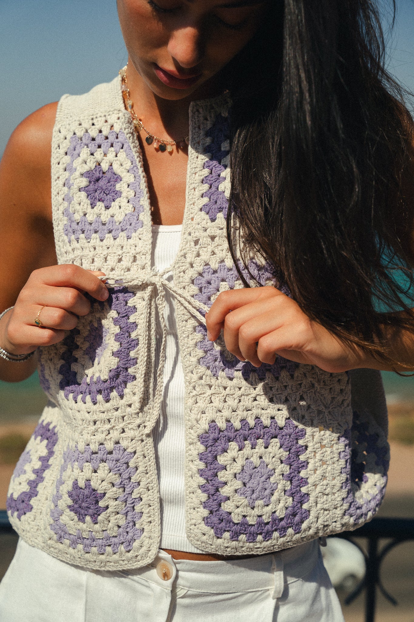 The Granny edit vest in Lilac