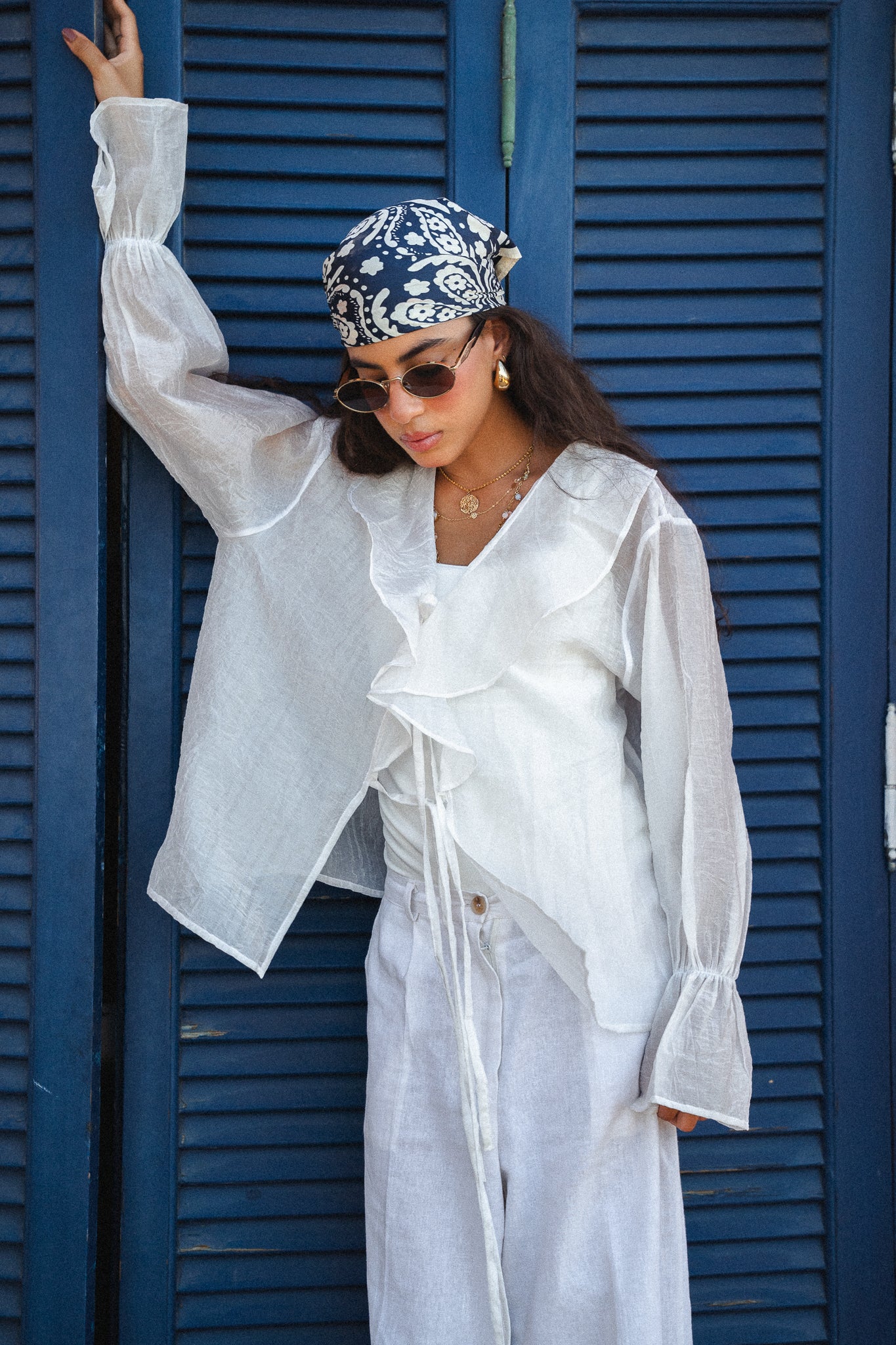 The Ruffles top in off-white