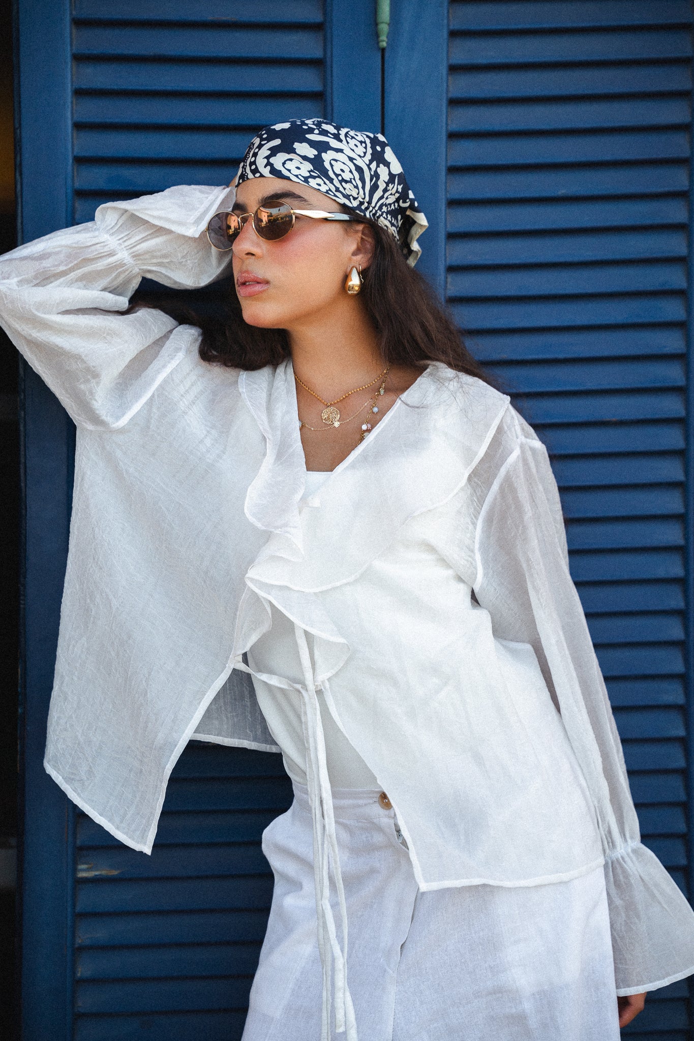 The Ruffles top in off-white