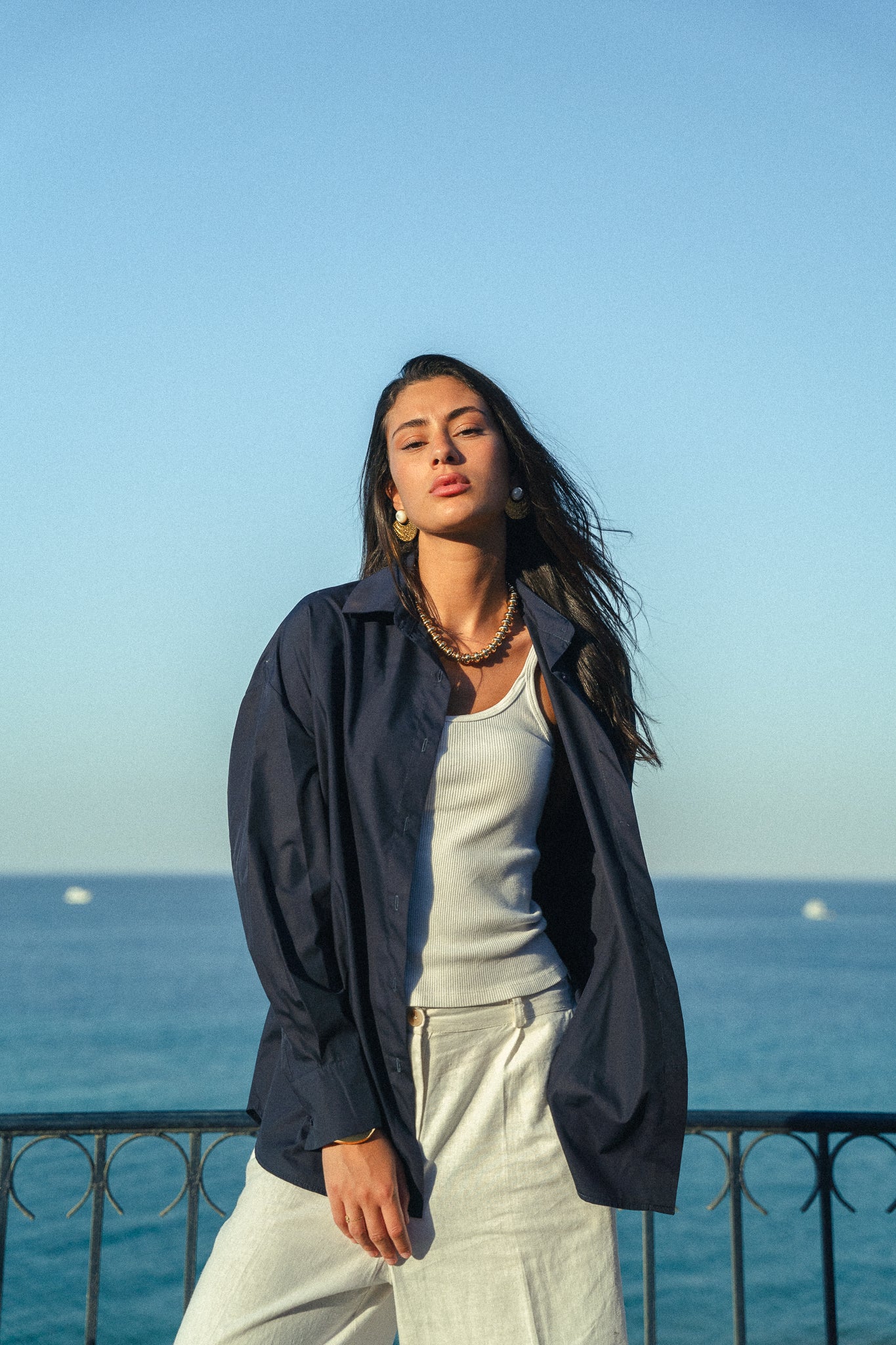 Wrap it shirt in Navy - Poplin