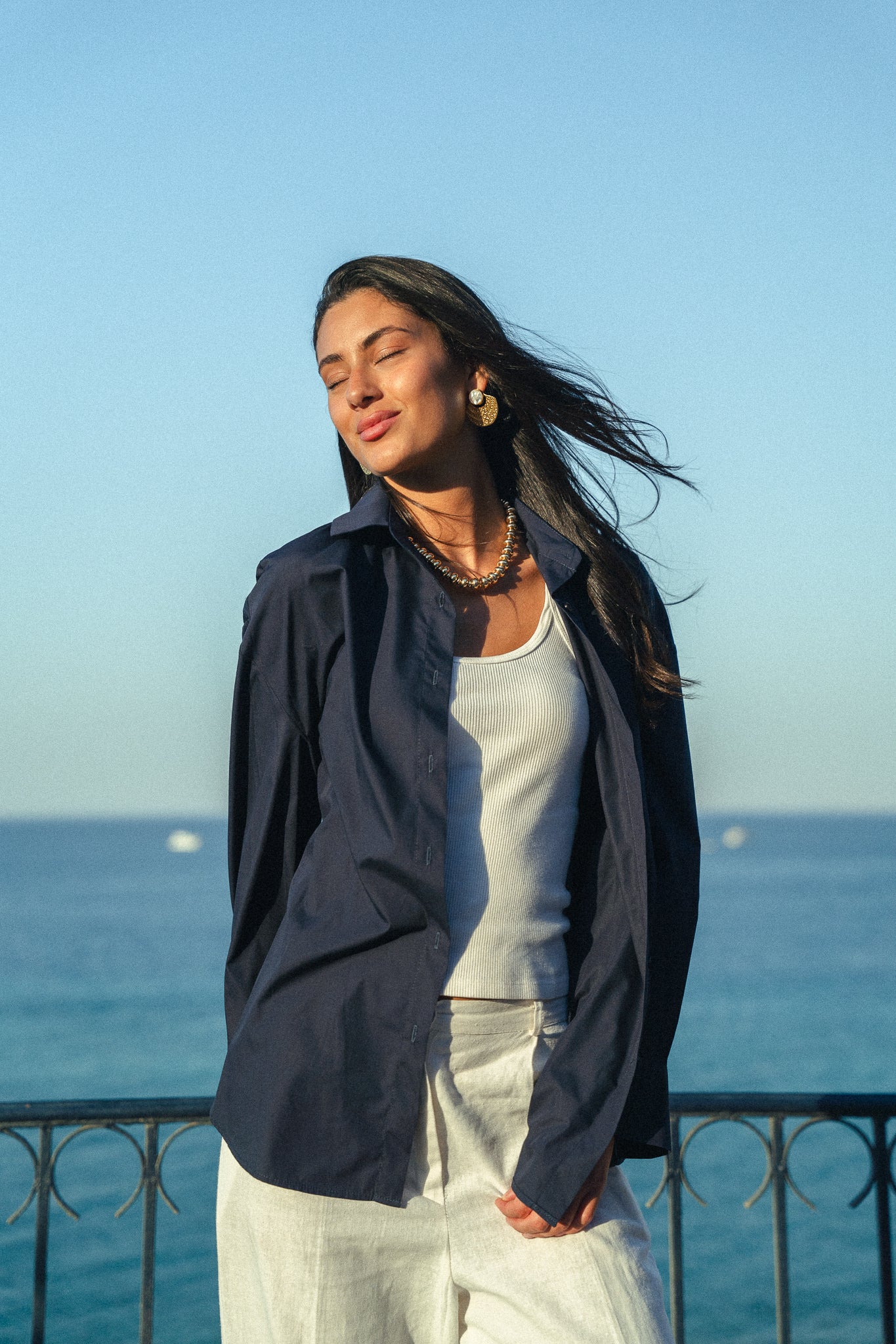 Wrap it shirt in Navy - Poplin