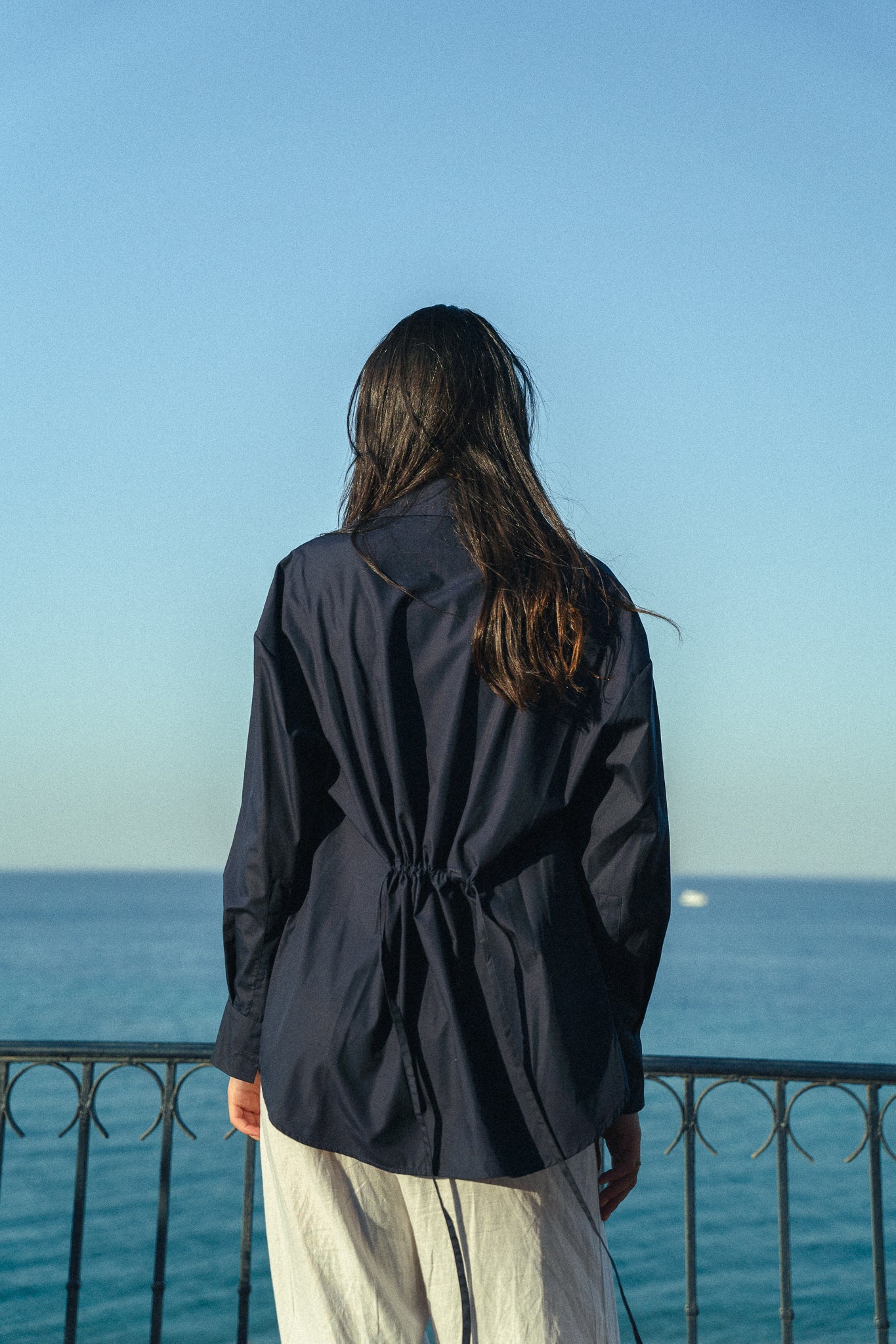 Wrap it shirt in Navy - Poplin