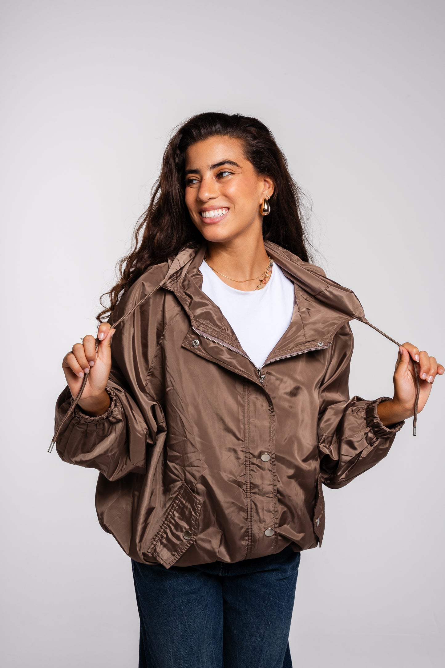 Waterproof Jacket in Cafe