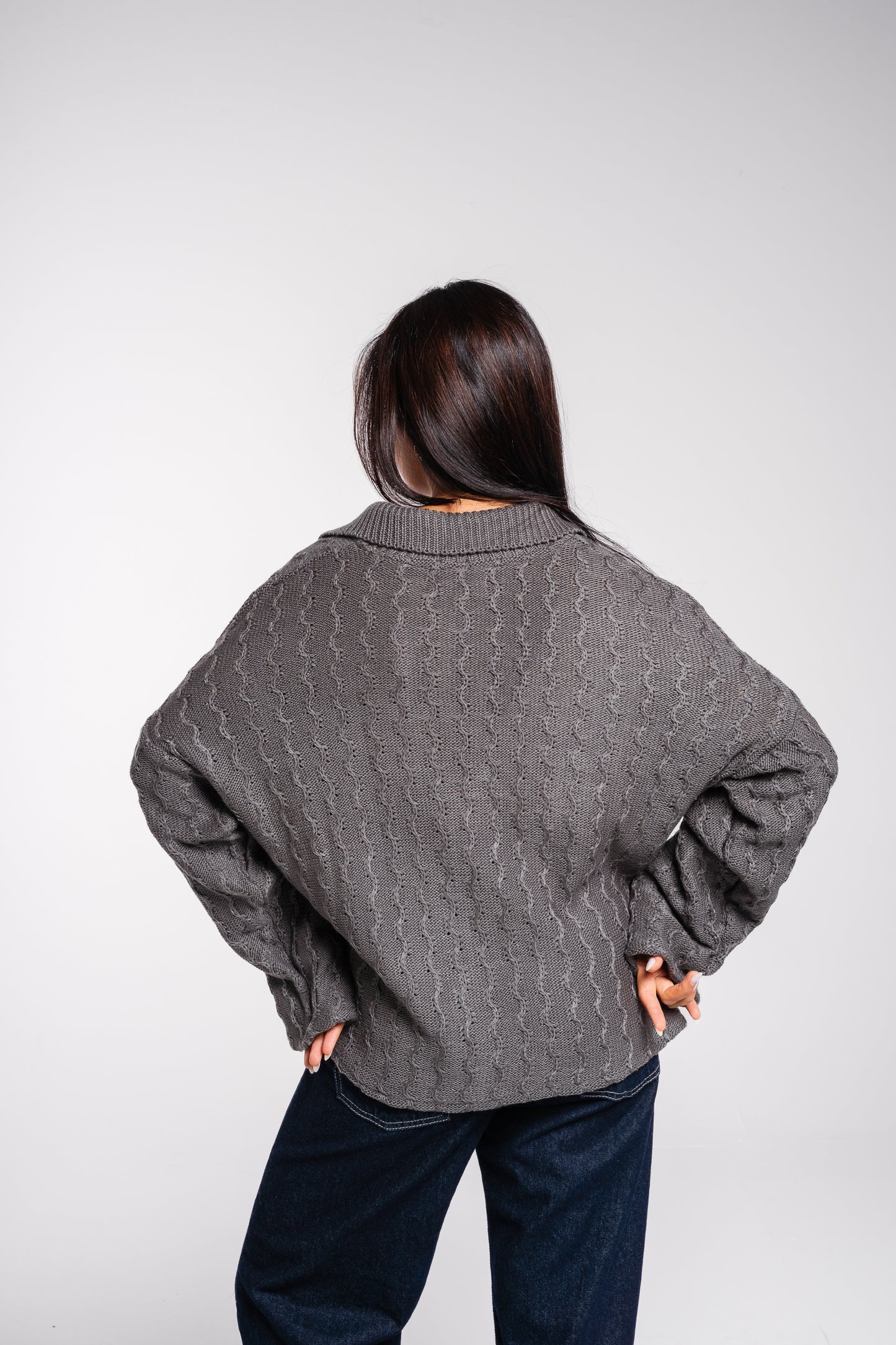 Going Places Pullover In Dark Grey