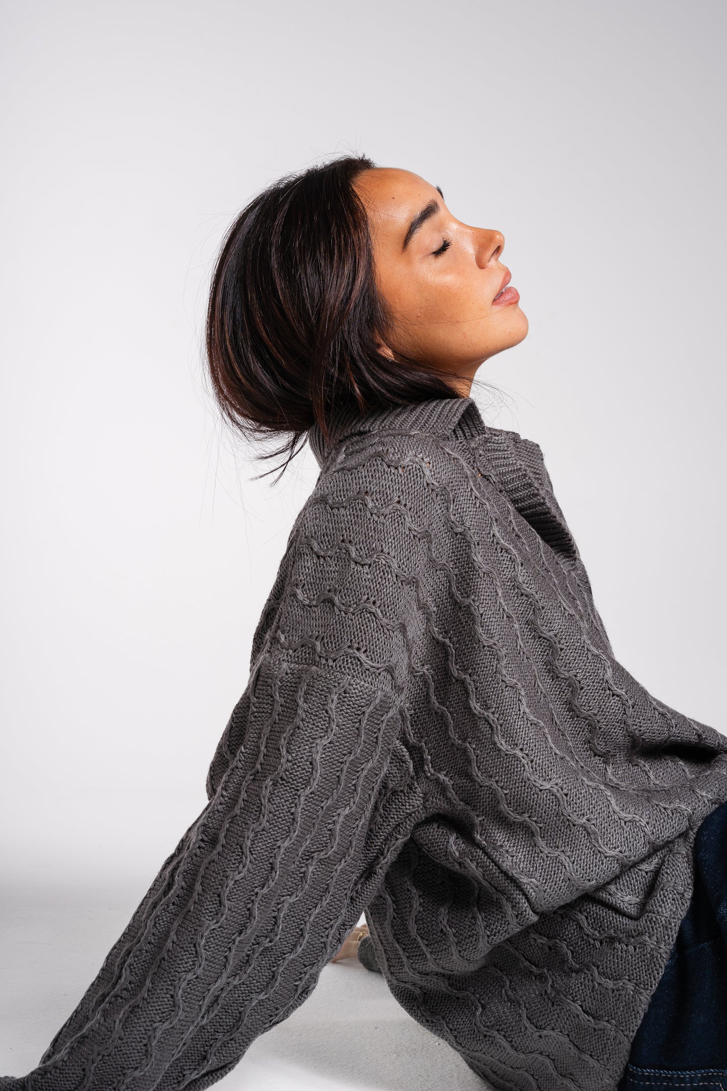 Going Places Pullover In Dark Grey