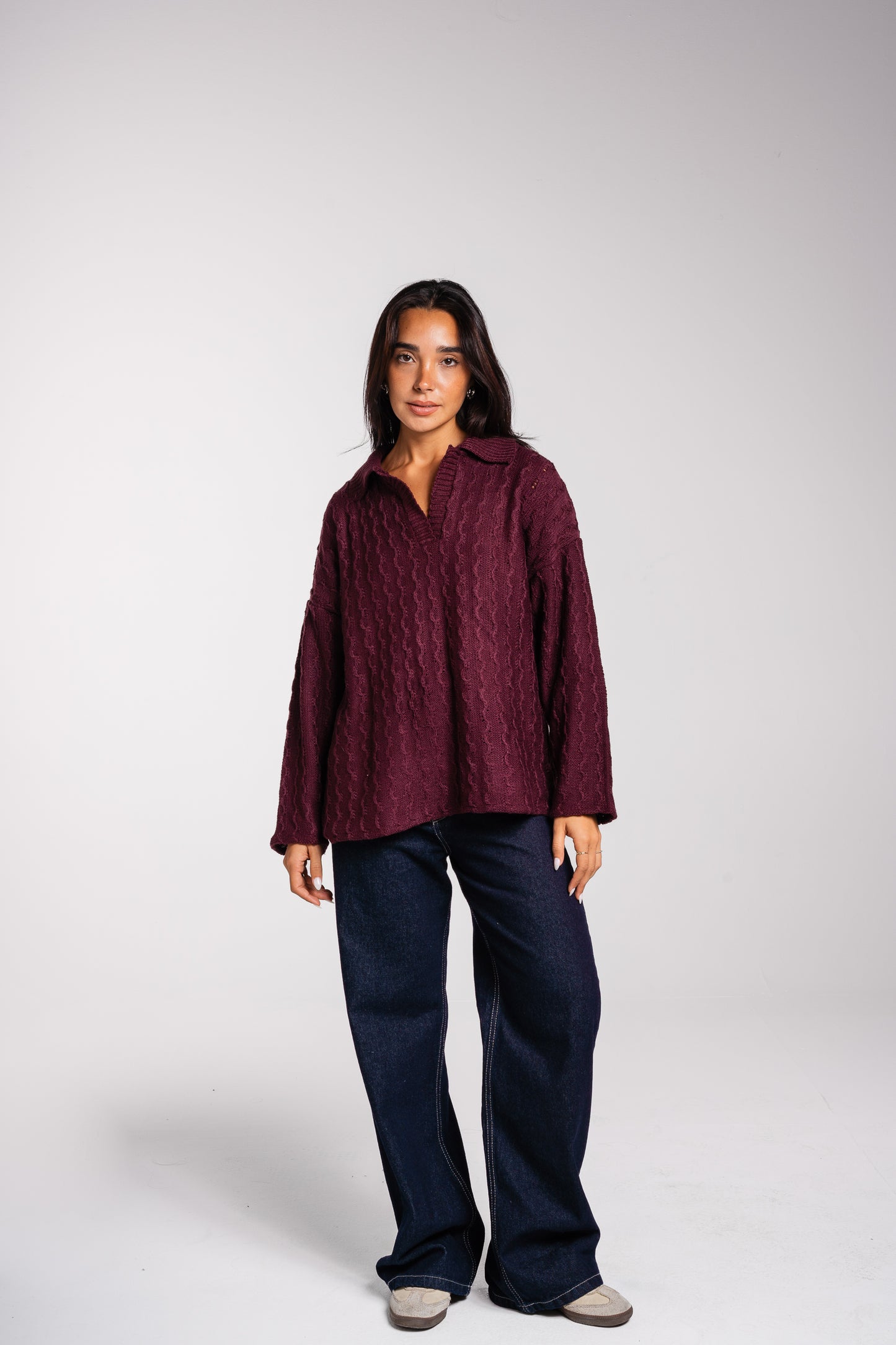 Going Places Pullover in Burgundy