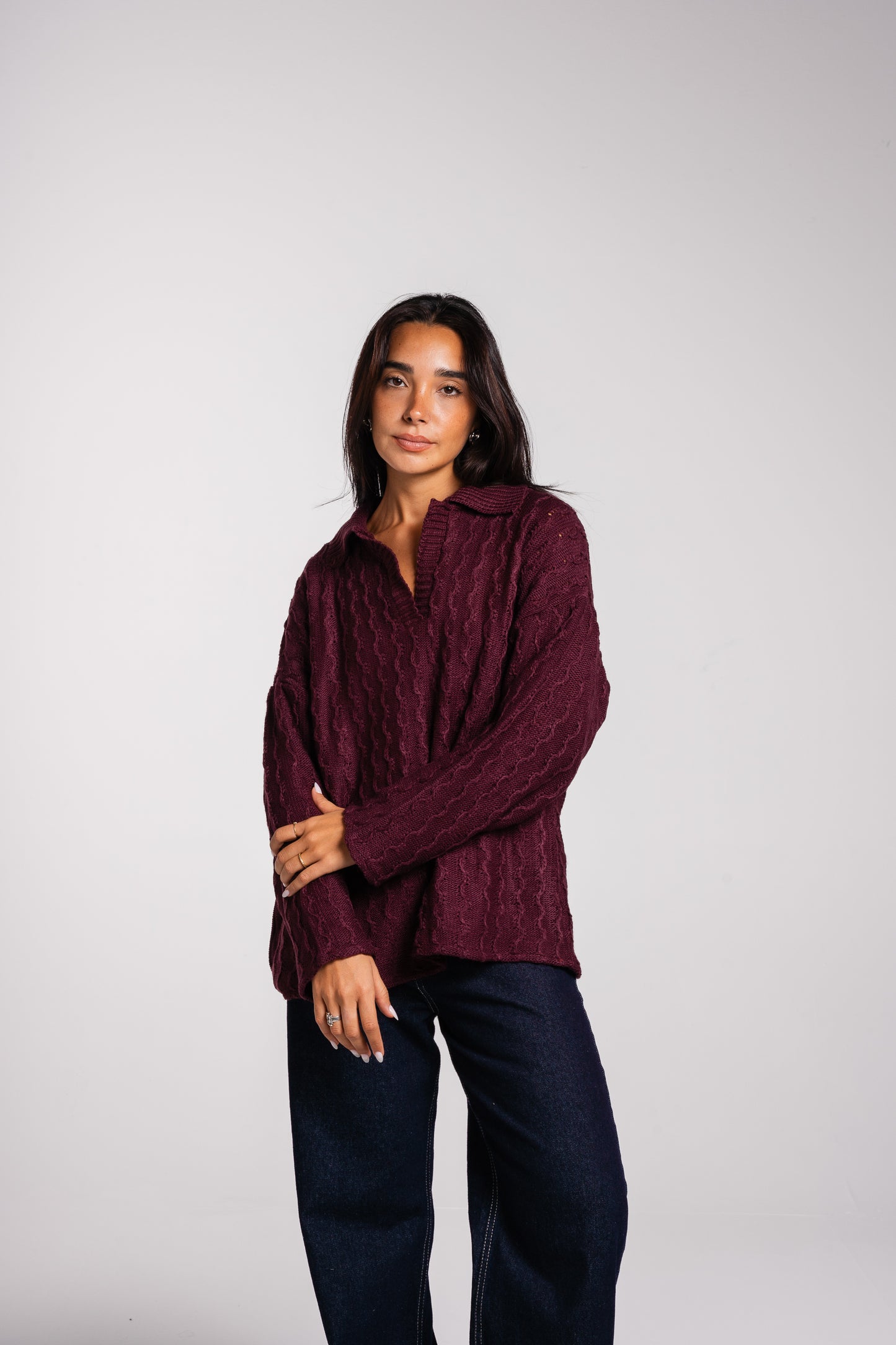 Going Places Pullover in Burgundy