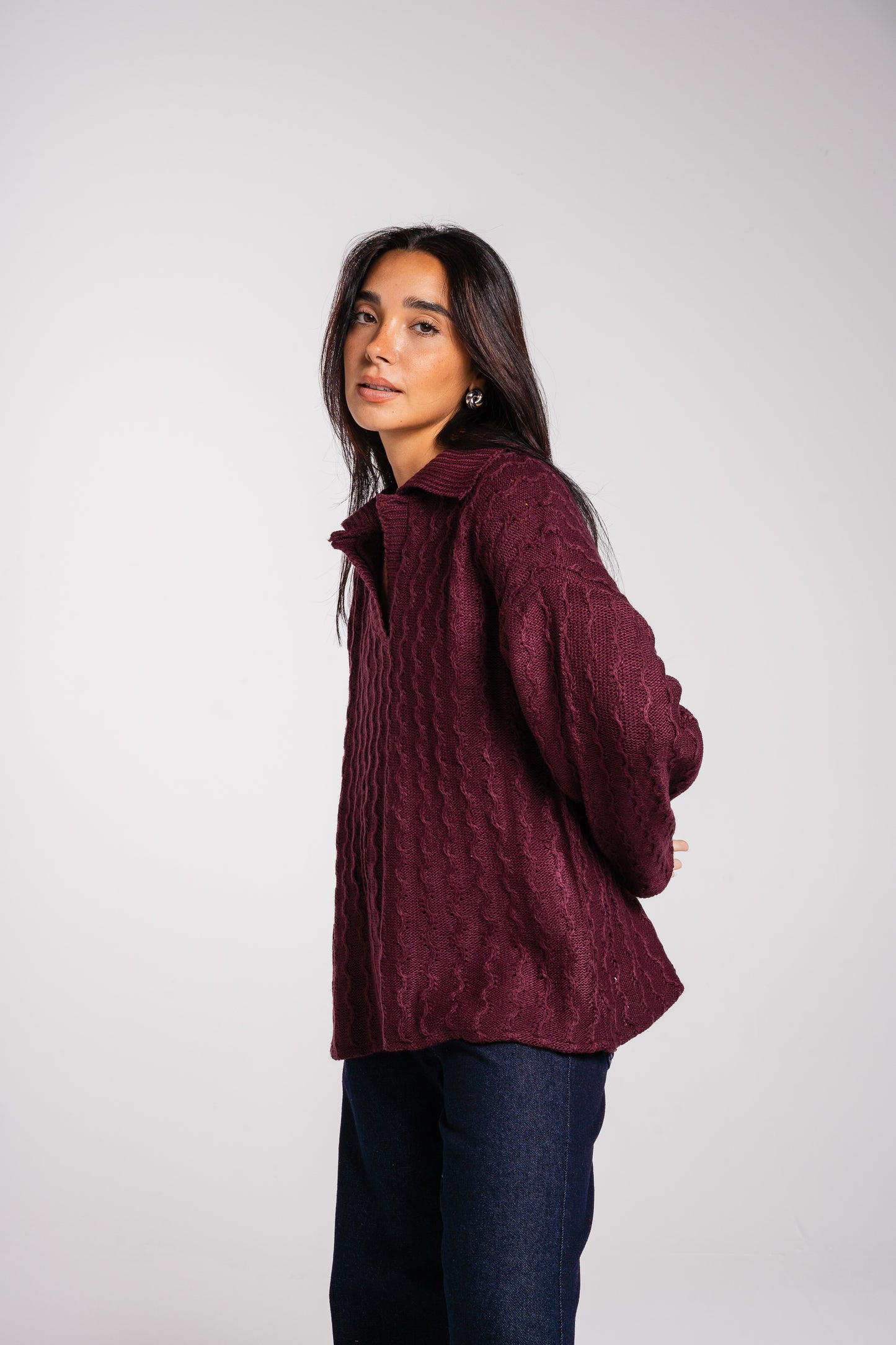 Going Places Pullover in Burgundy