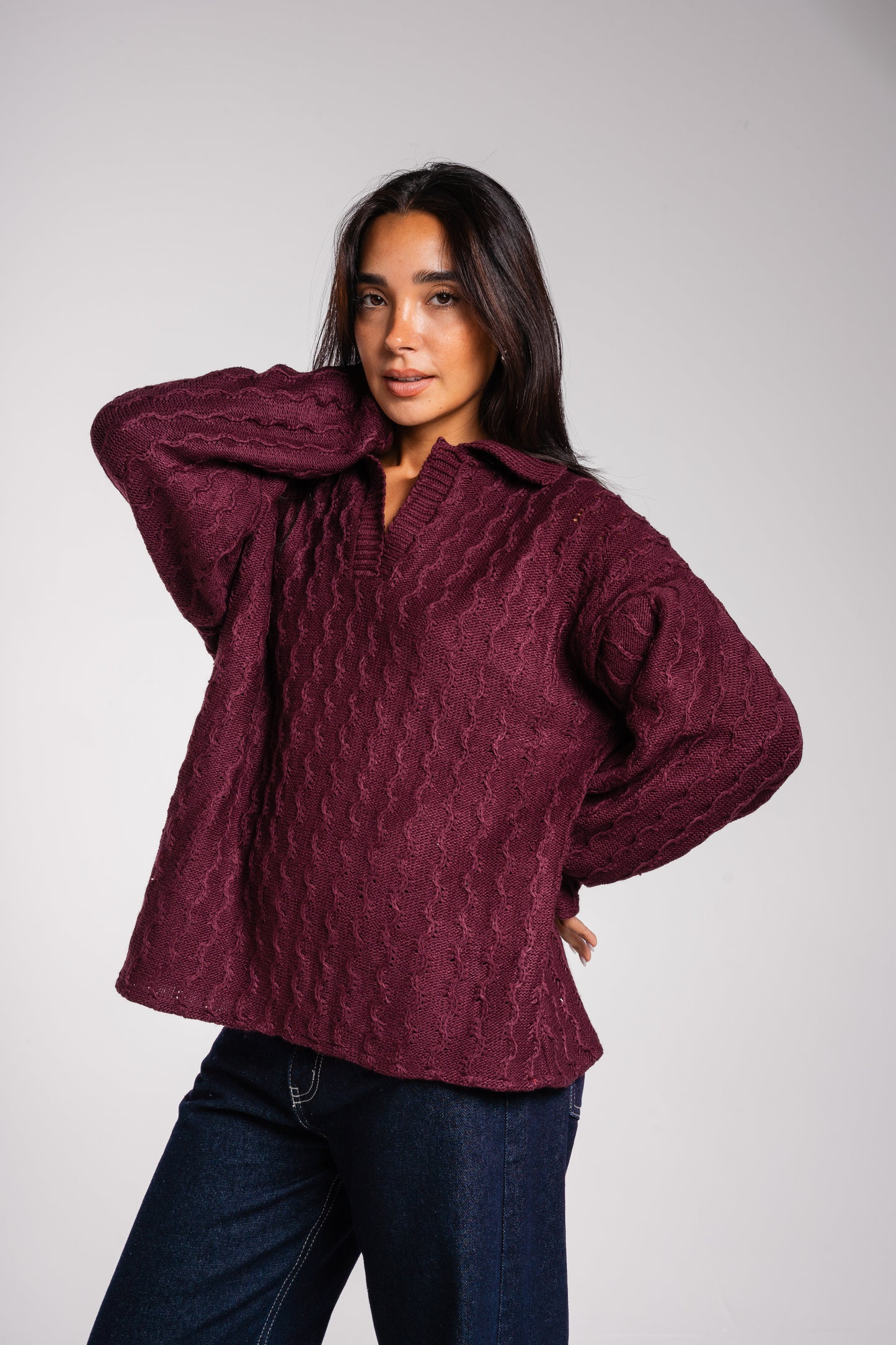 Going Places Pullover in Burgundy