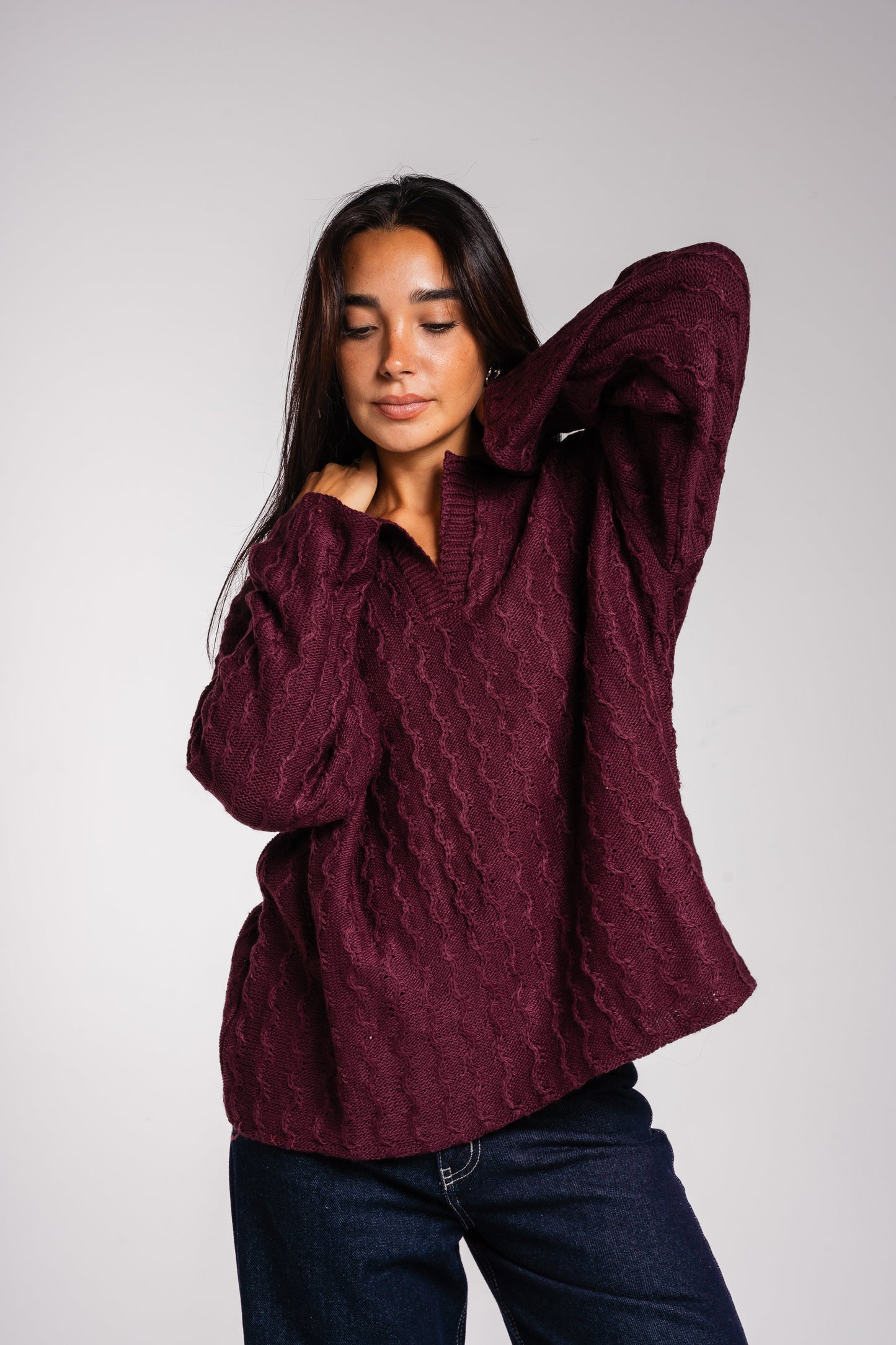 Going Places Pullover in Burgundy