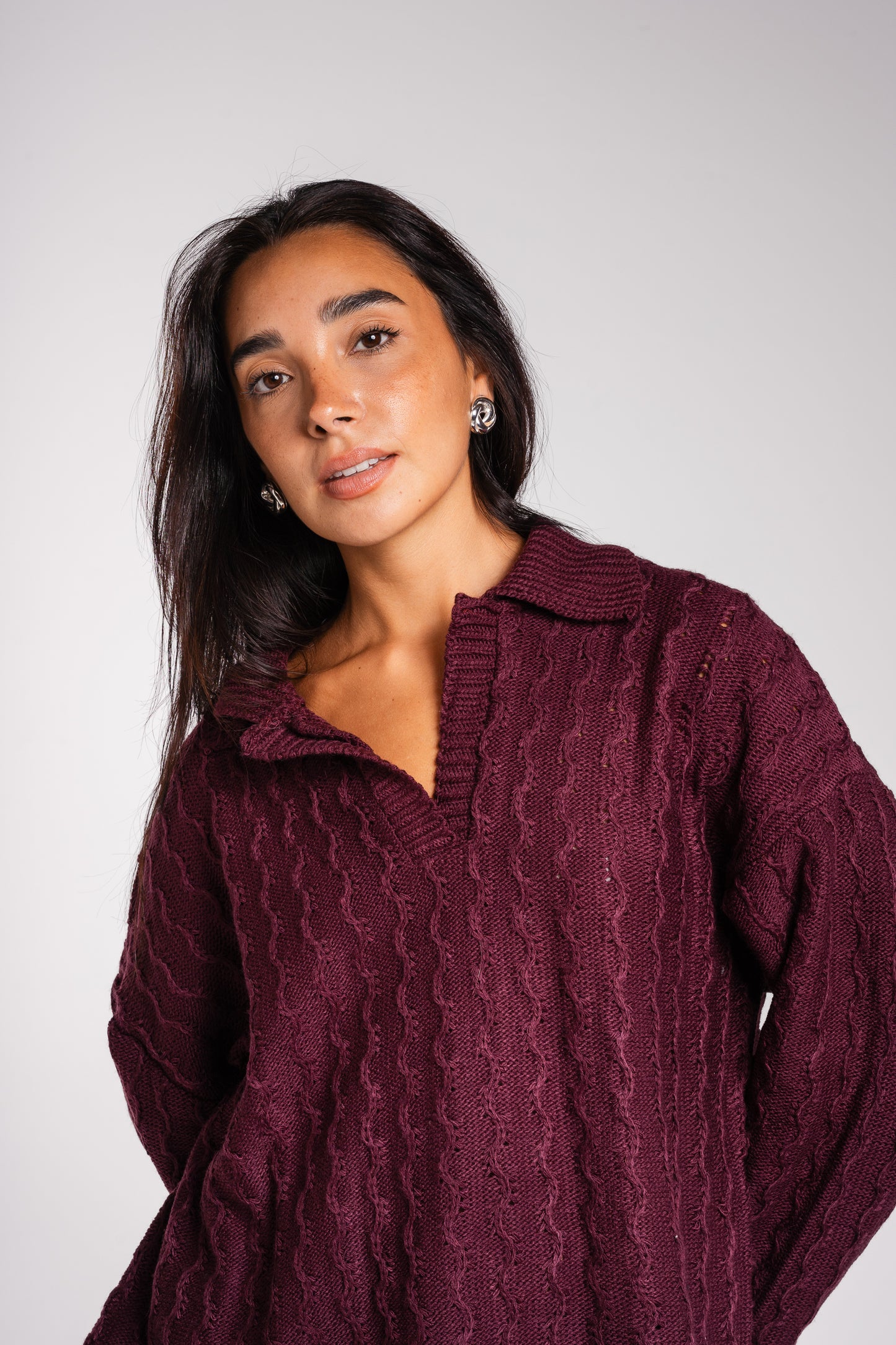Going Places Pullover in Burgundy