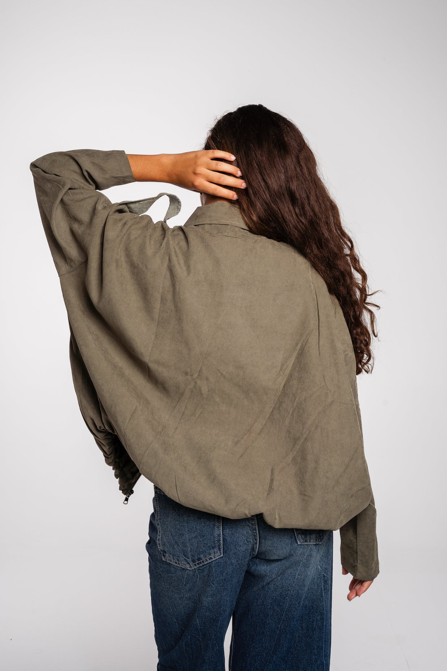 End Game Suede Jacket in Olive