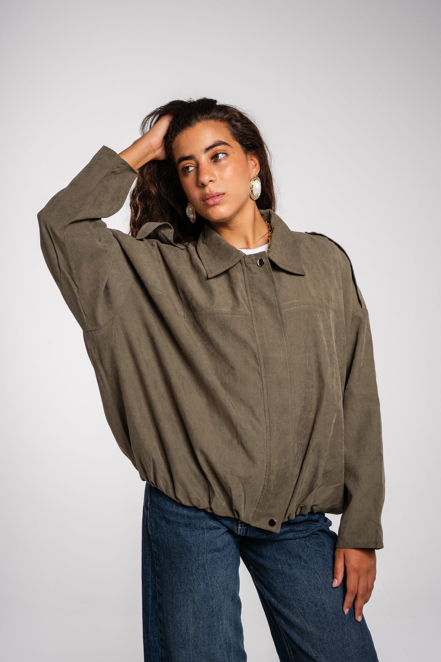 End Game Suede Jacket in Olive