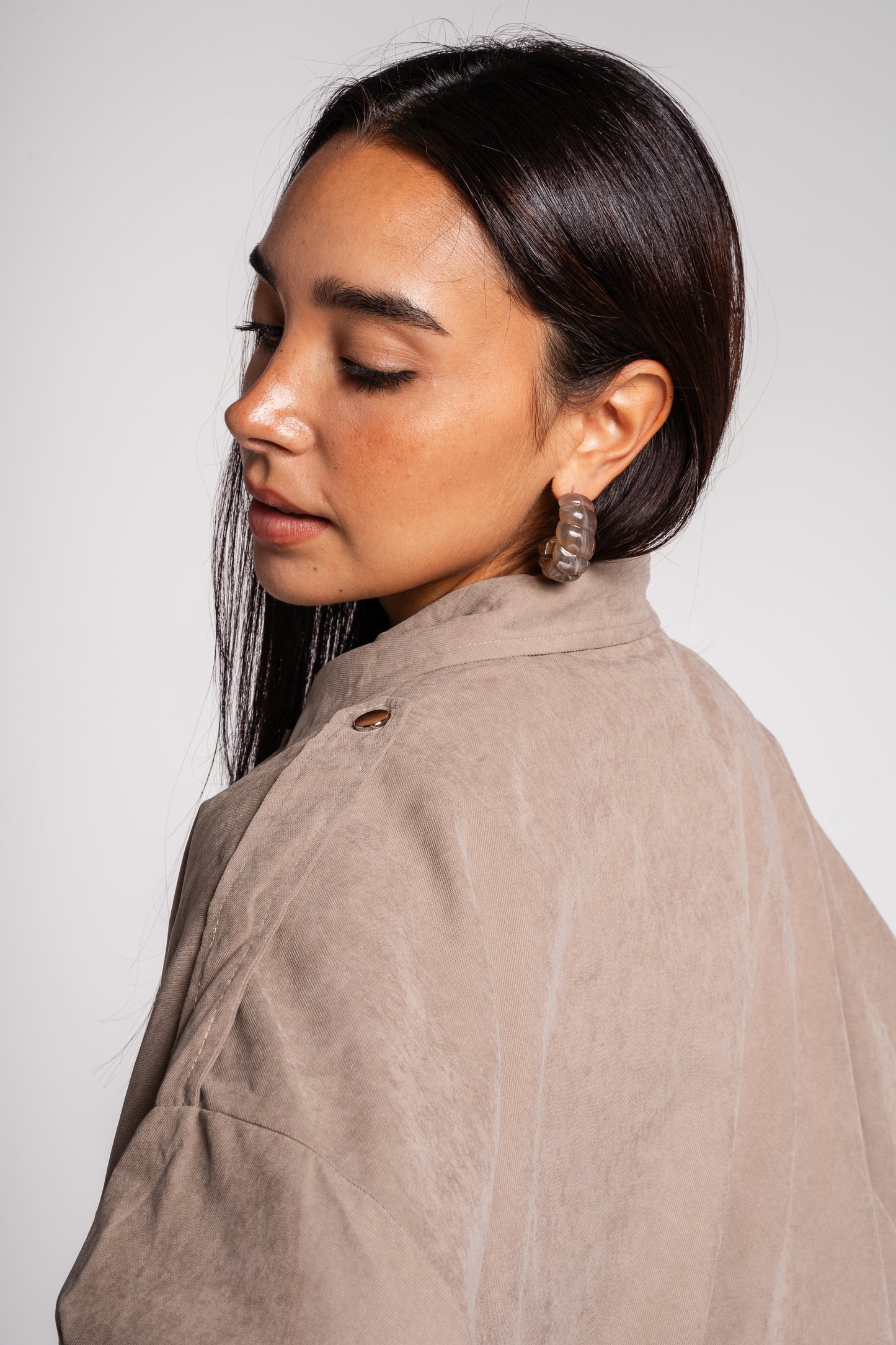 End Game Suede Jacket in Taupe