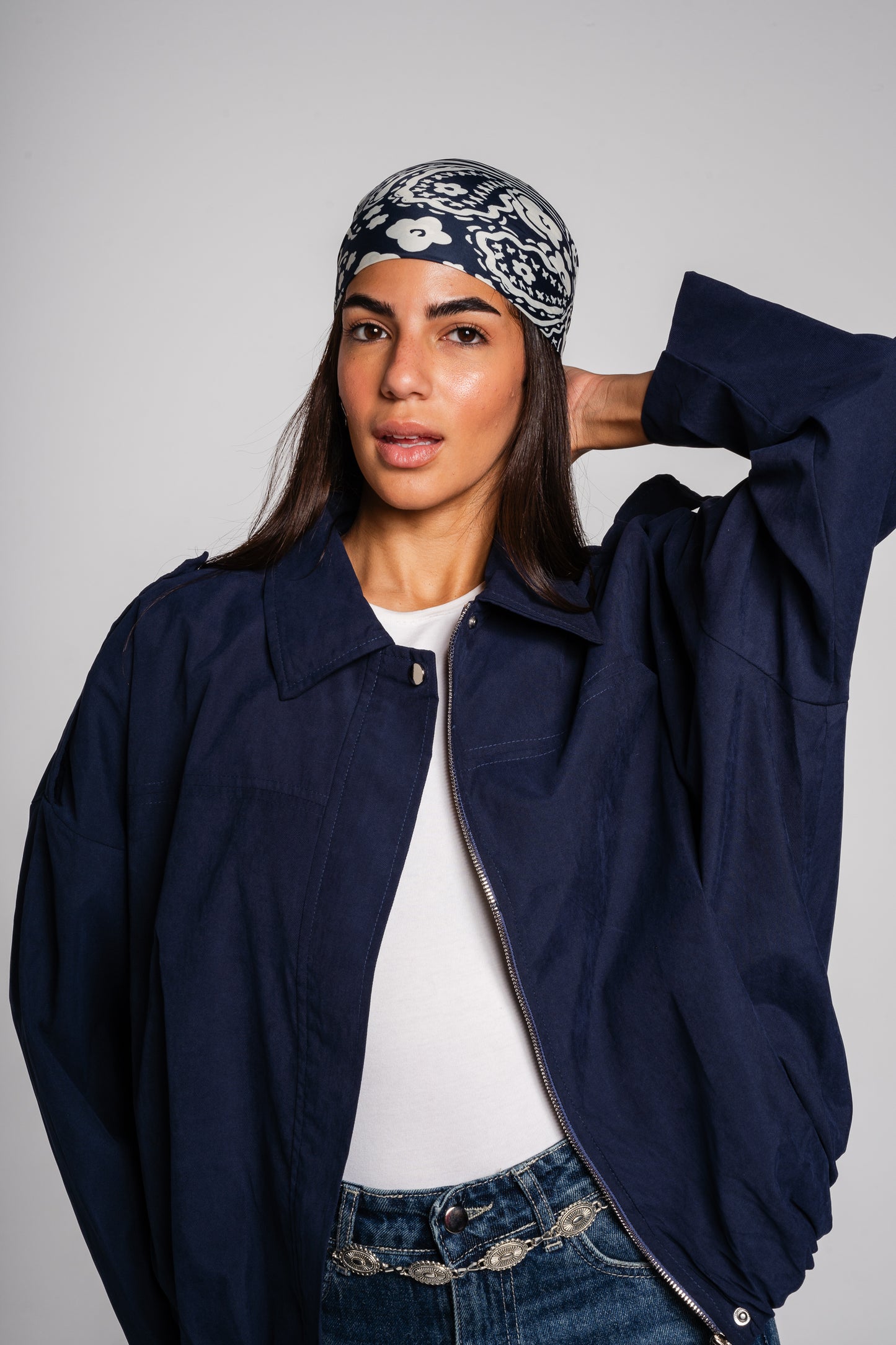 End Game Suede Jacket in Navy