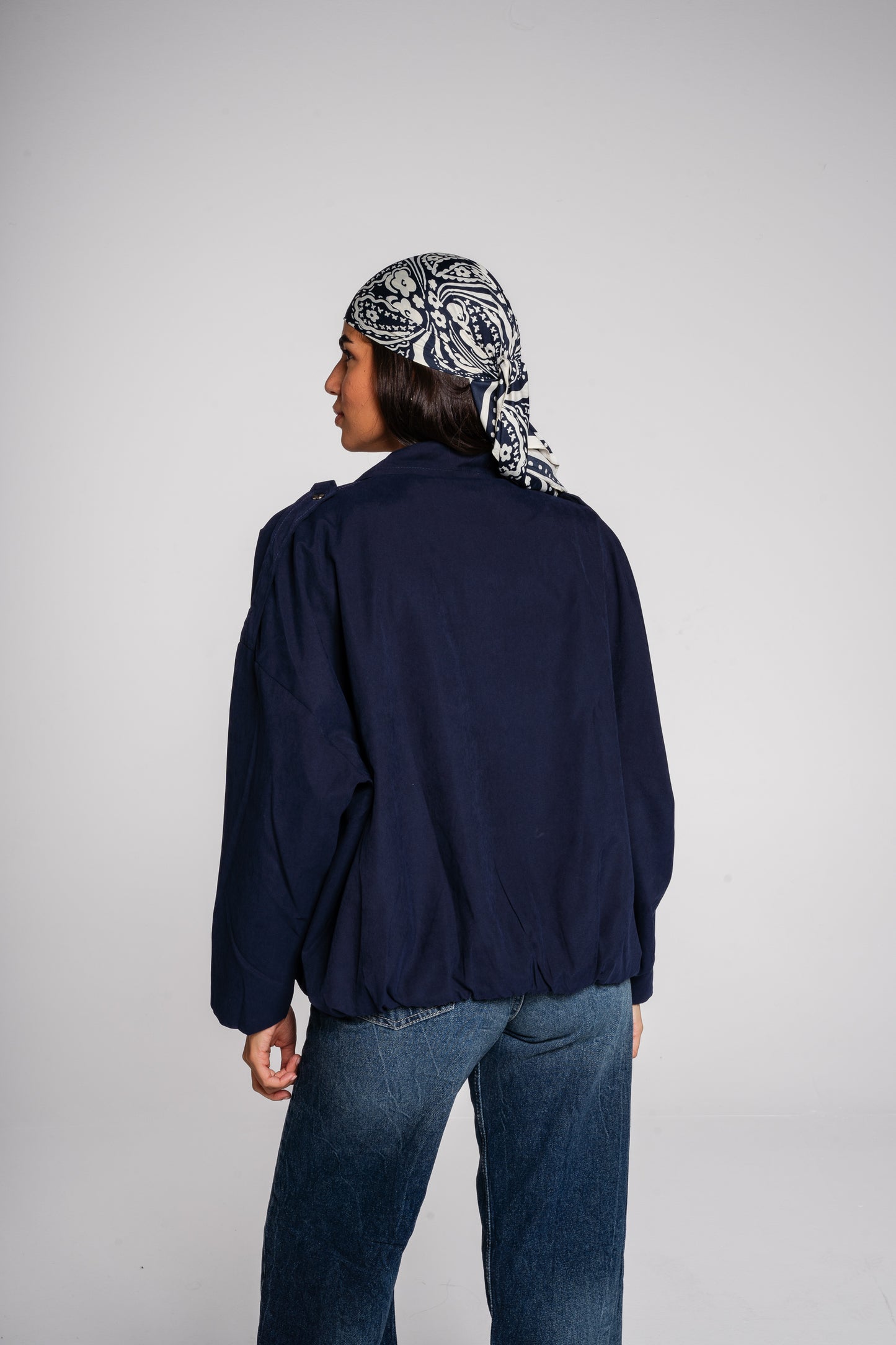 End Game Suede Jacket in Navy