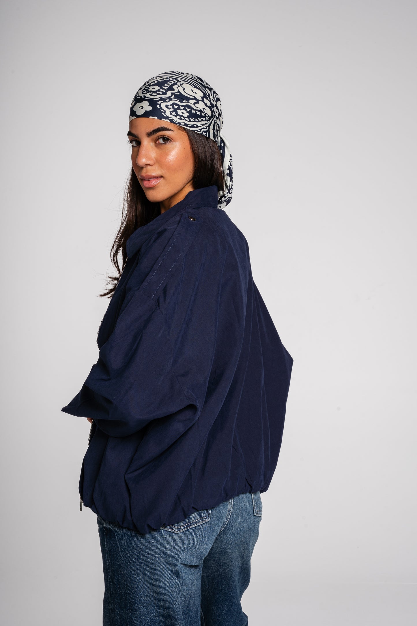 End Game Suede Jacket in Navy