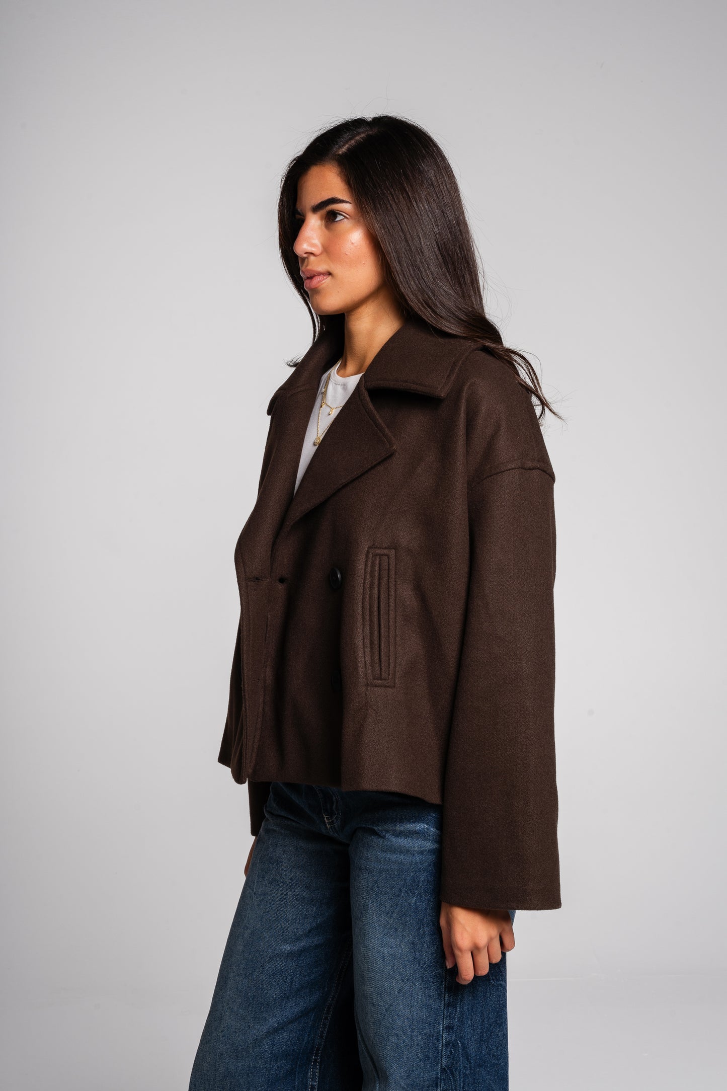 Snug jacket in brown