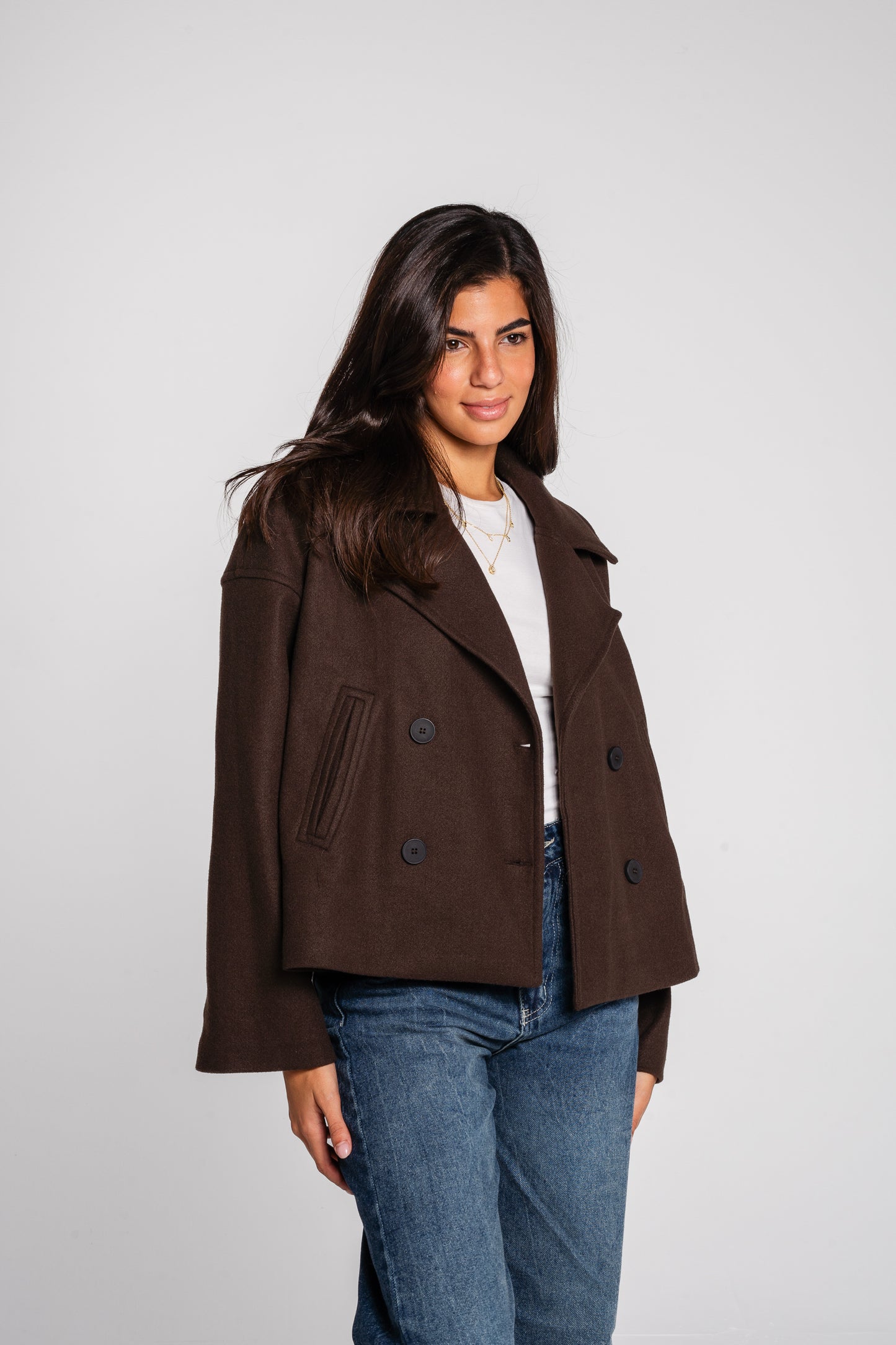 Snug jacket in brown