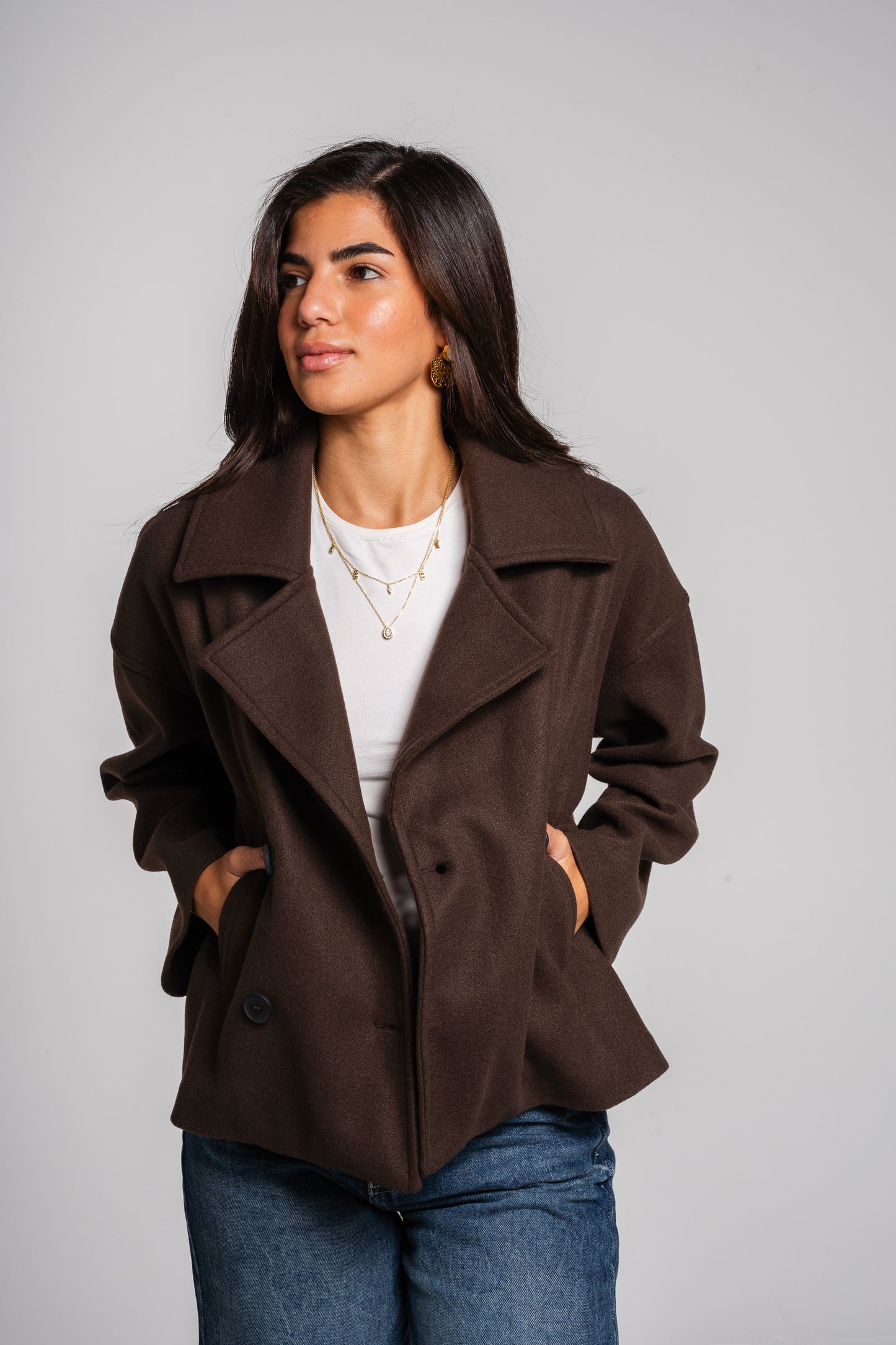 Snug jacket in brown
